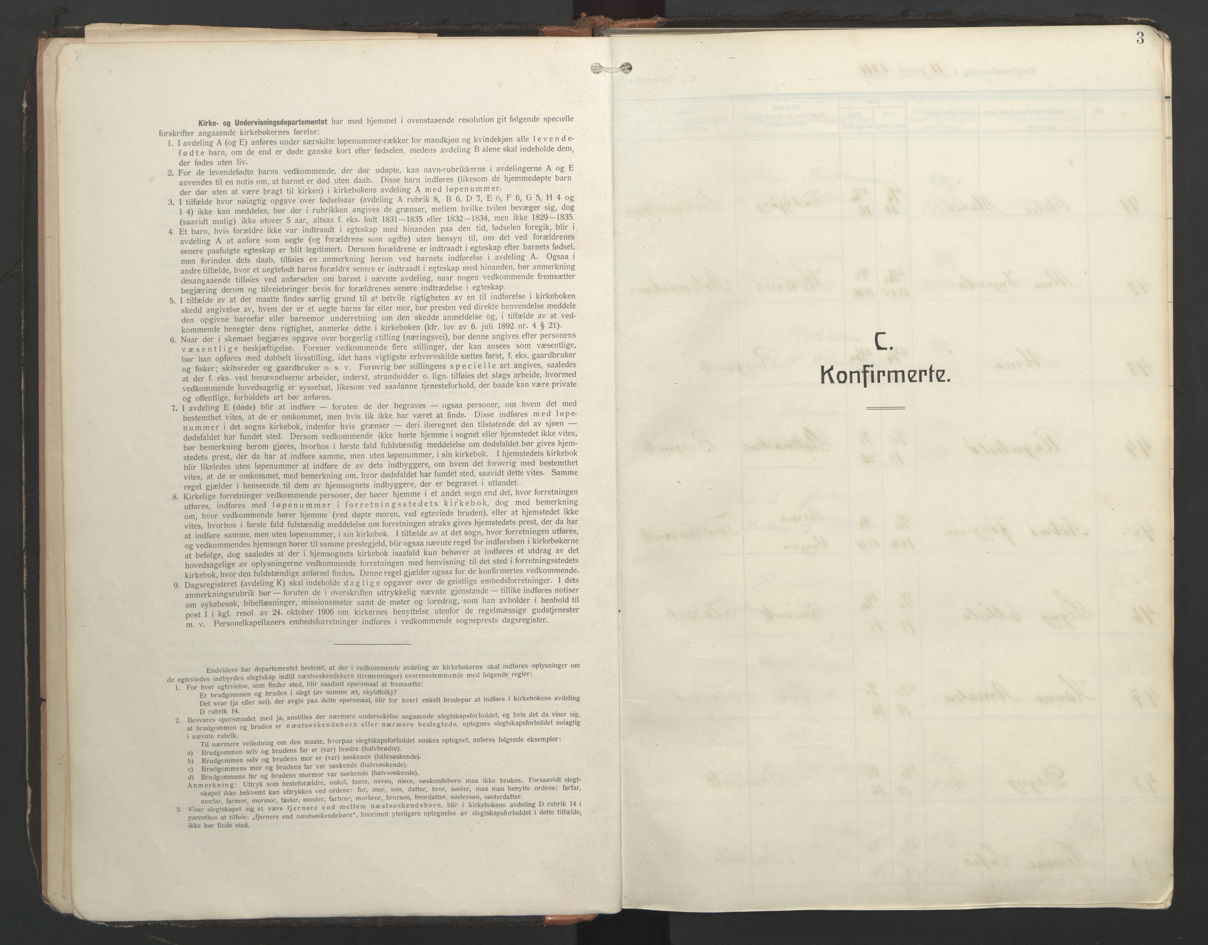 Ministerialprotokoller, klokkerbøker og fødselsregistre - Nordland, AV/SAT-A-1459/888/L1249: Parish register (official) no. 888A15, 1911-1929, p. 3