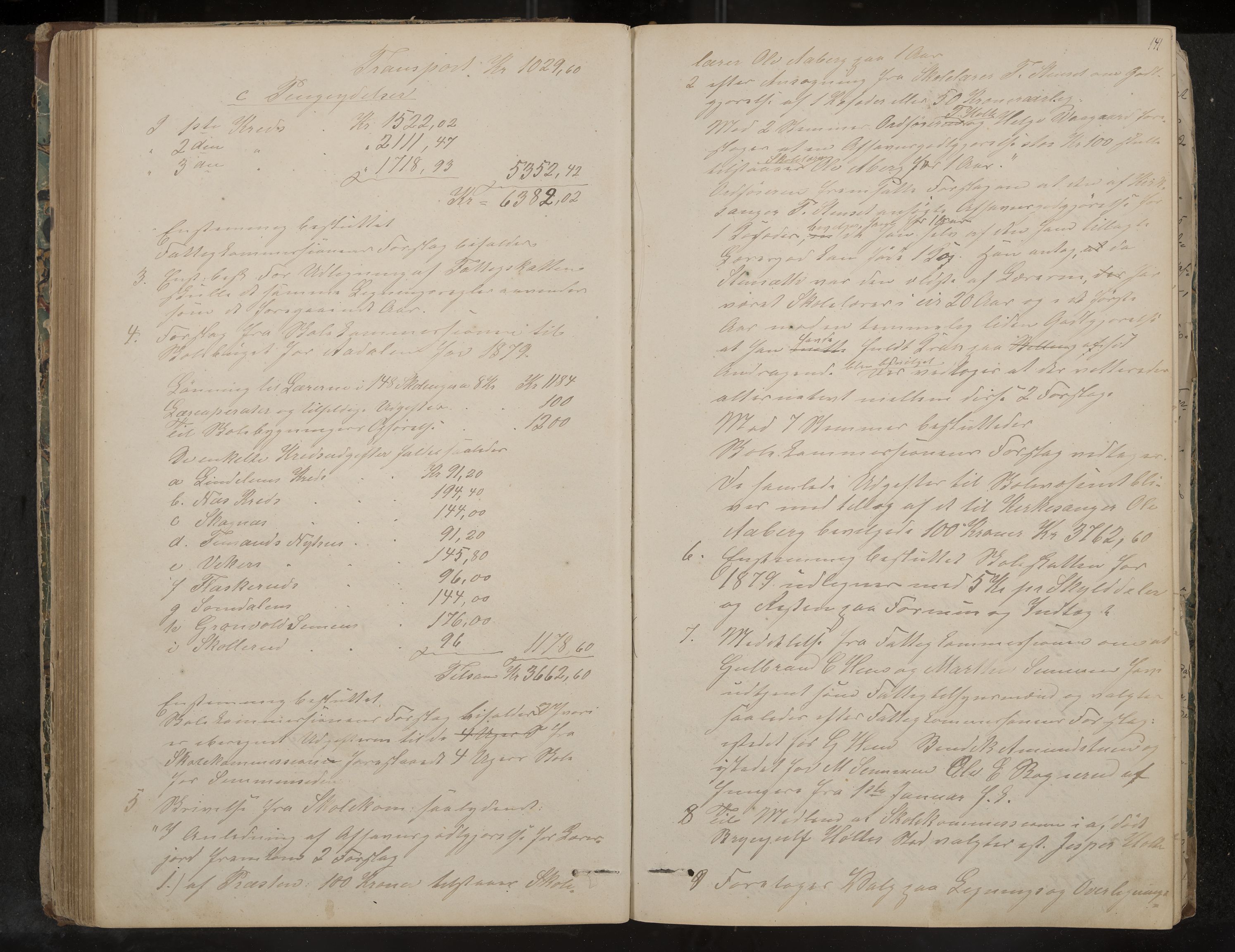 Ådal formannskap og sentraladministrasjon, IKAK/0614021/A/Aa/L0001: Møtebok, 1858-1891, p. 141