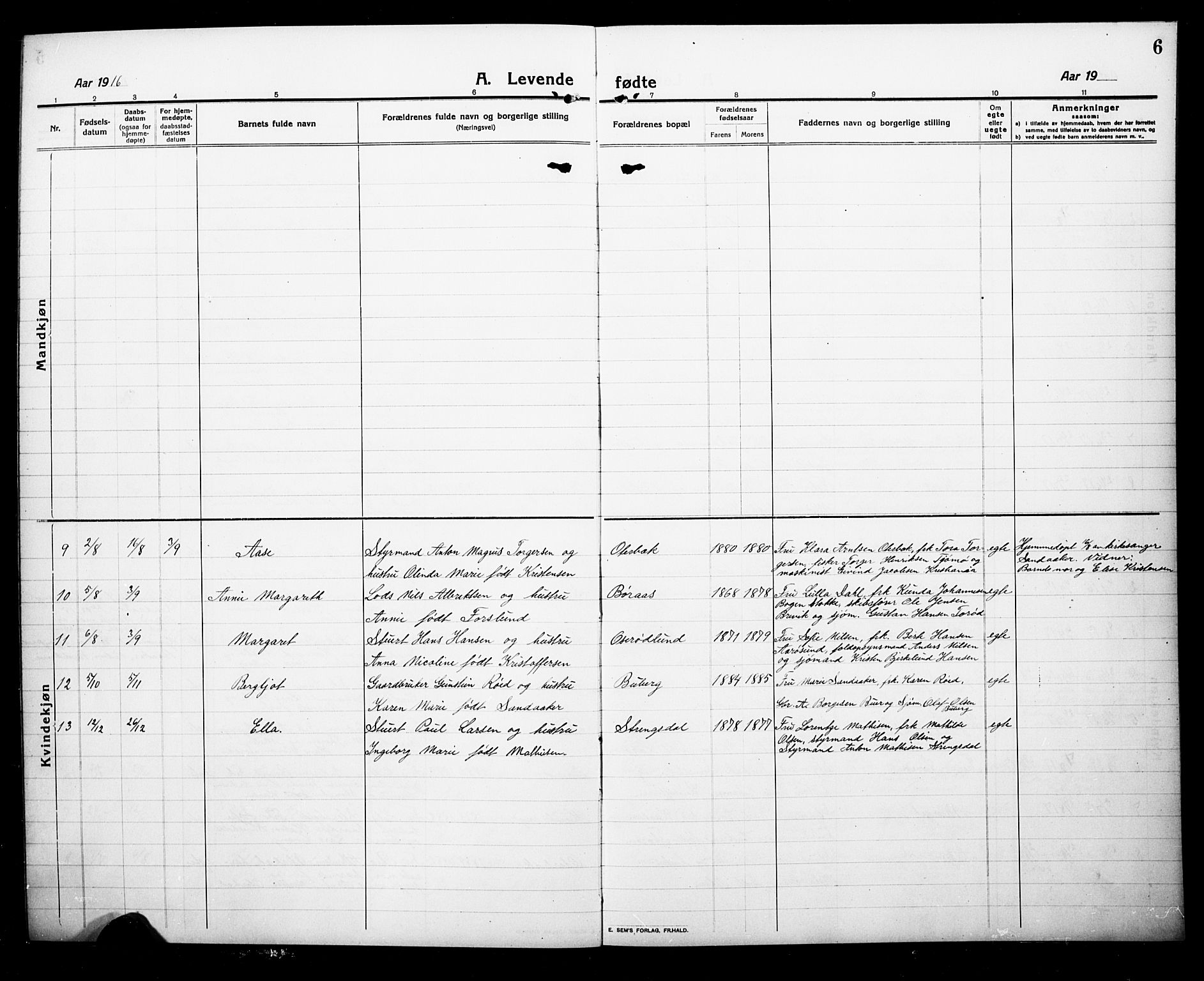 Nøtterøy kirkebøker, SAKO/A-354/G/Gc/L0001: Parish register (copy) no. III 1, 1915-1930, p. 6