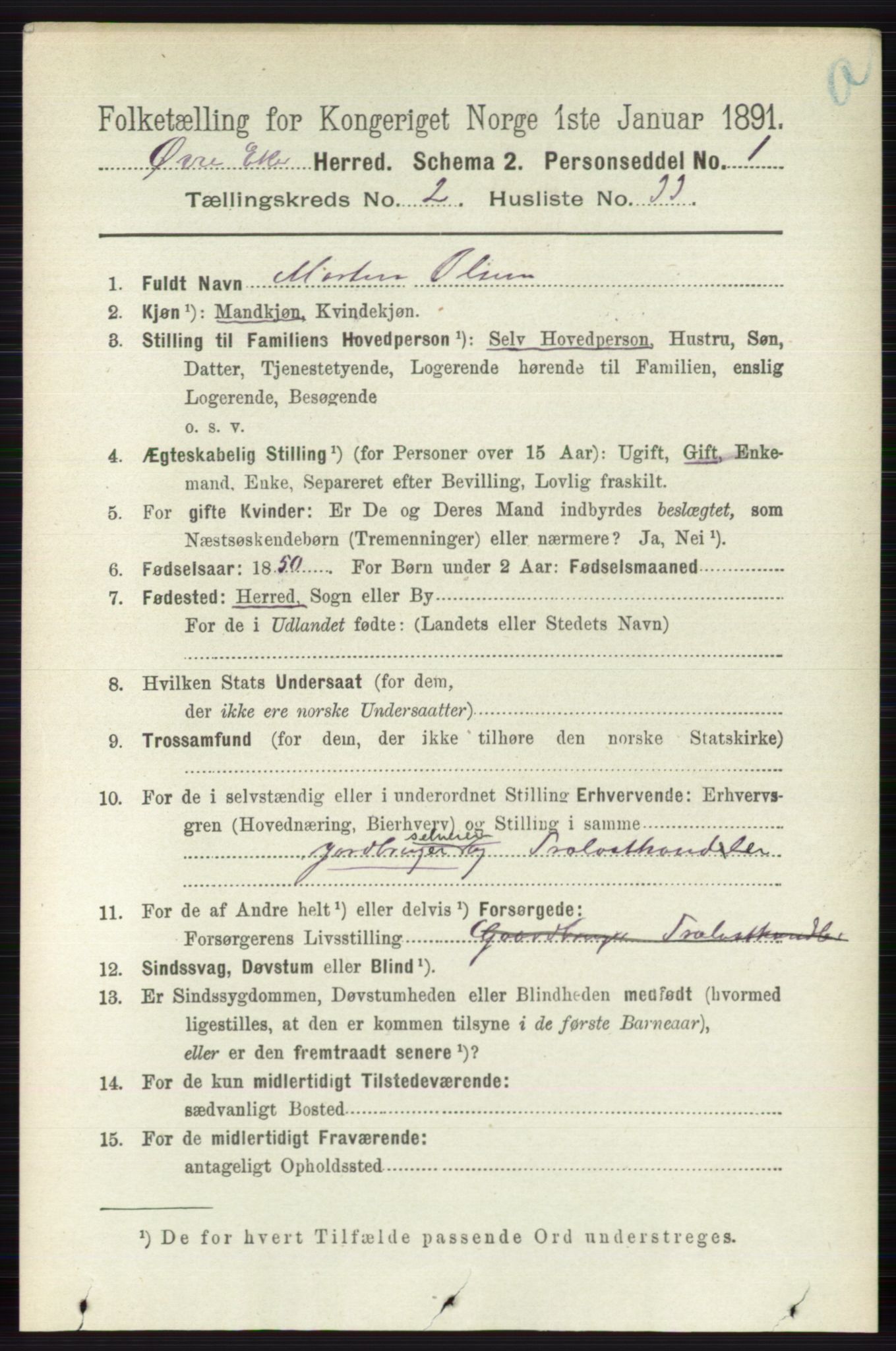 RA, 1891 census for 0624 Øvre Eiker, 1891, p. 720