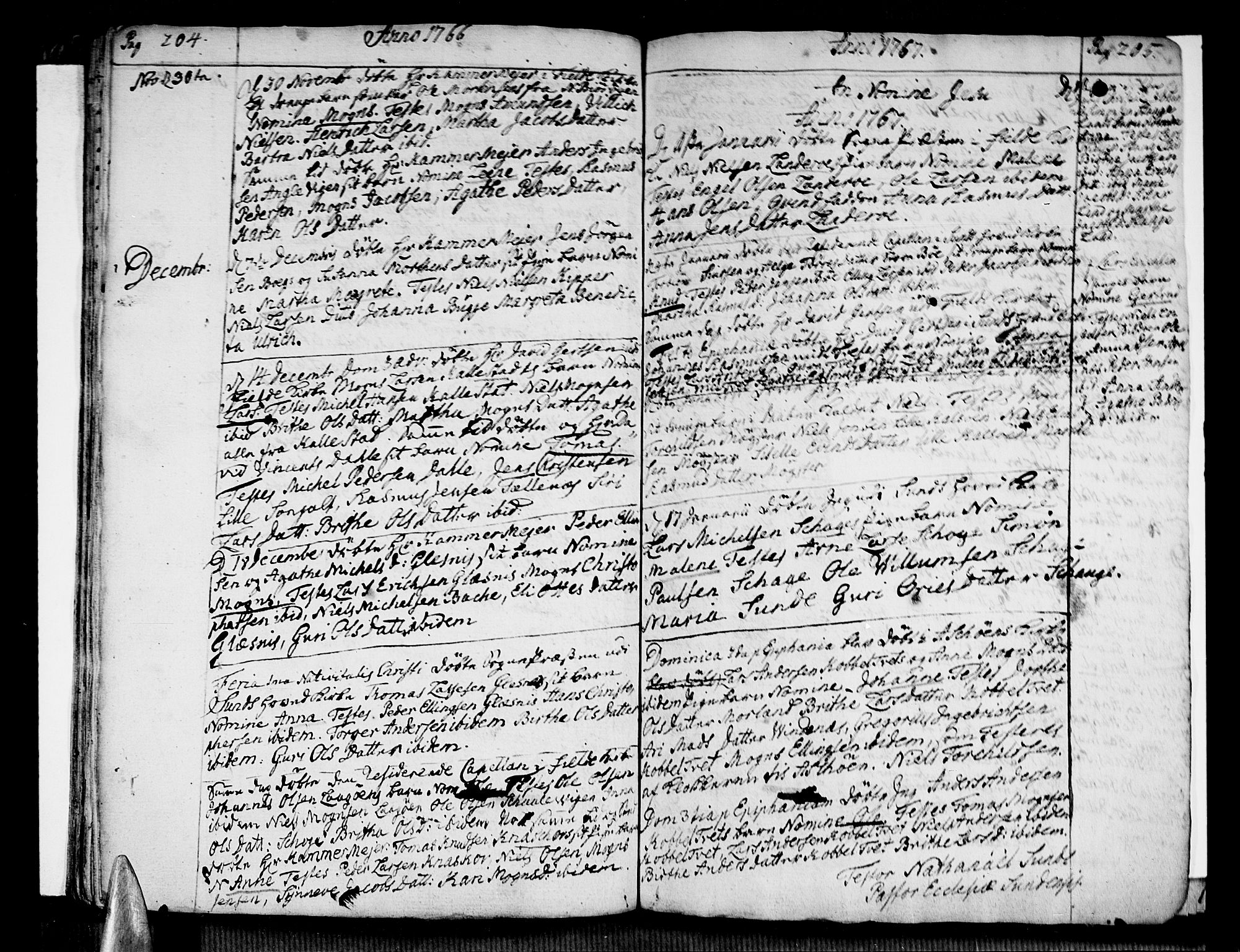 Sund sokneprestembete, SAB/A-99930: Parish register (official) no. A 4, 1748-1769, p. 204-205