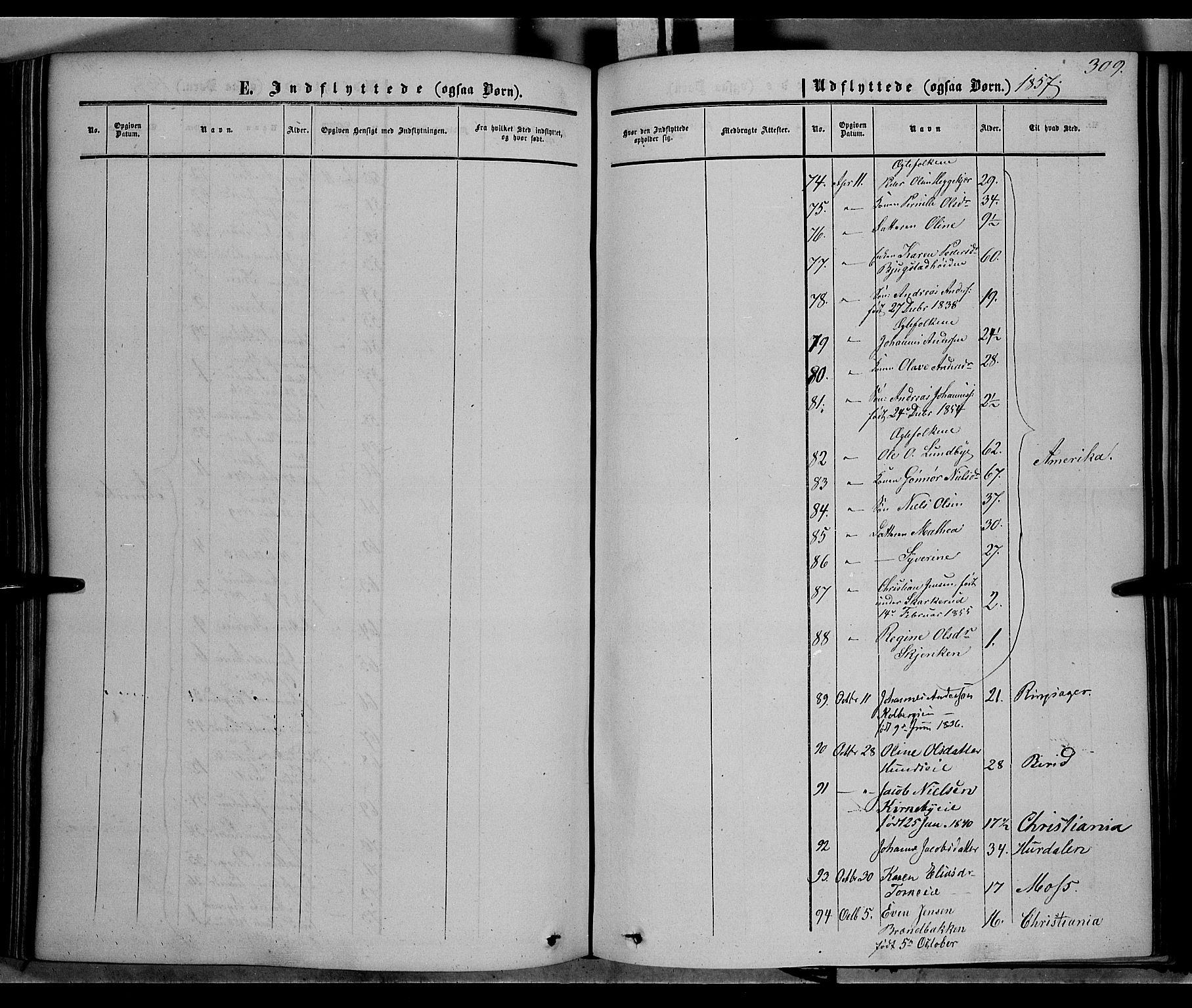 Vardal prestekontor, AV/SAH-PREST-100/H/Ha/Haa/L0006: Parish register (official) no. 6, 1854-1866, p. 309