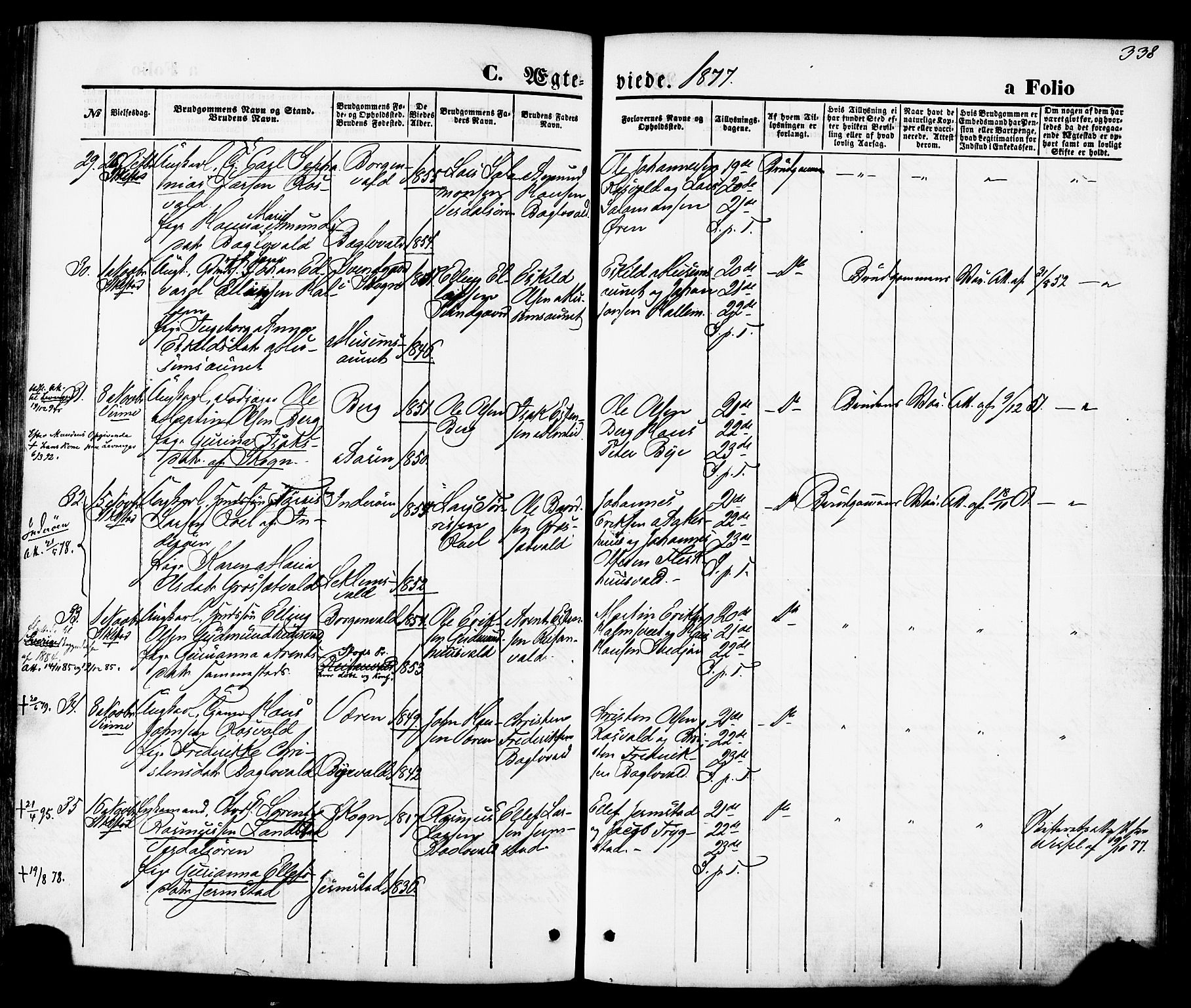 Ministerialprotokoller, klokkerbøker og fødselsregistre - Nord-Trøndelag, AV/SAT-A-1458/723/L0242: Parish register (official) no. 723A11, 1870-1880, p. 338