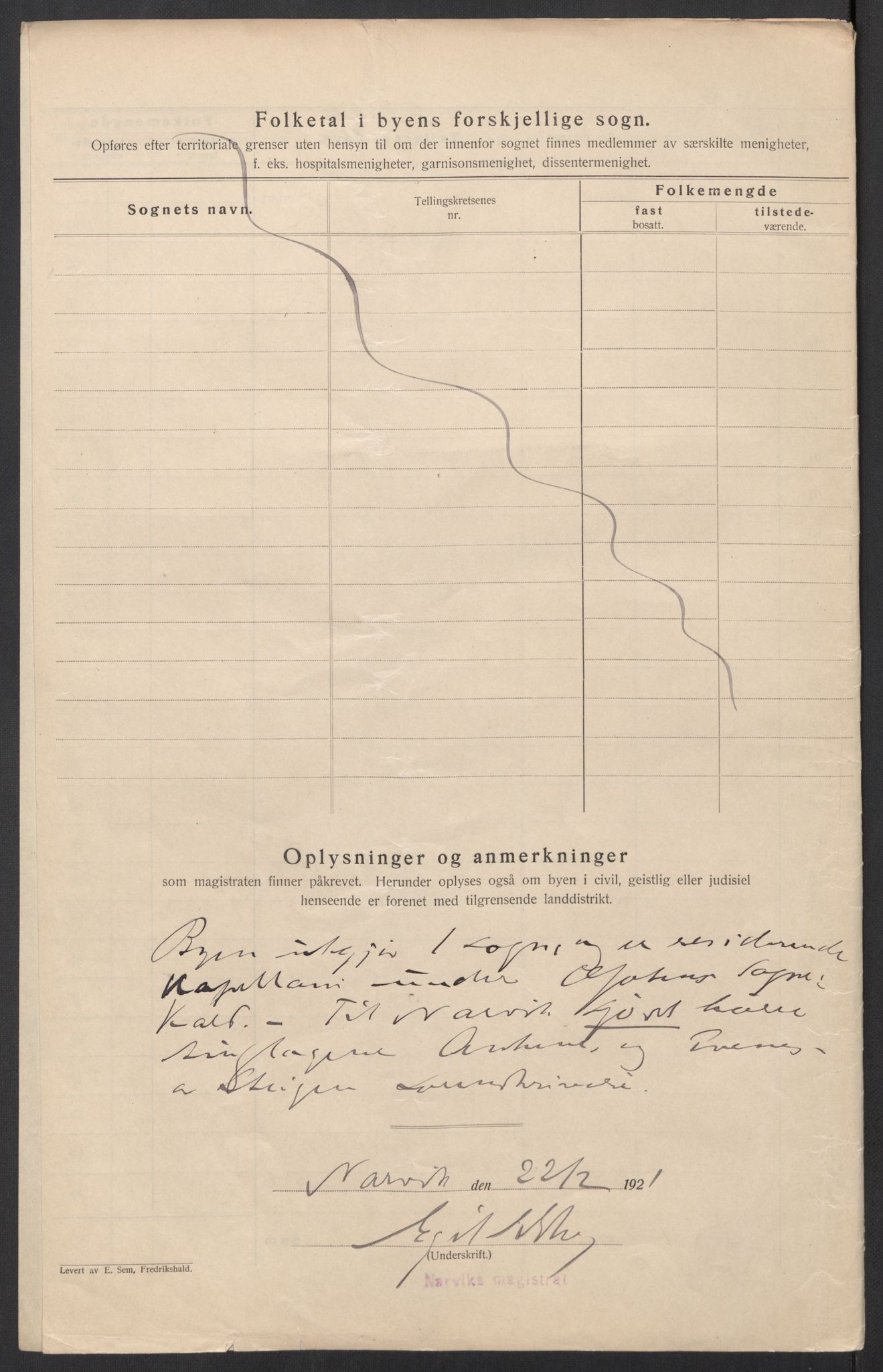 SAT, 1920 census for Narvik, 1920, p. 5