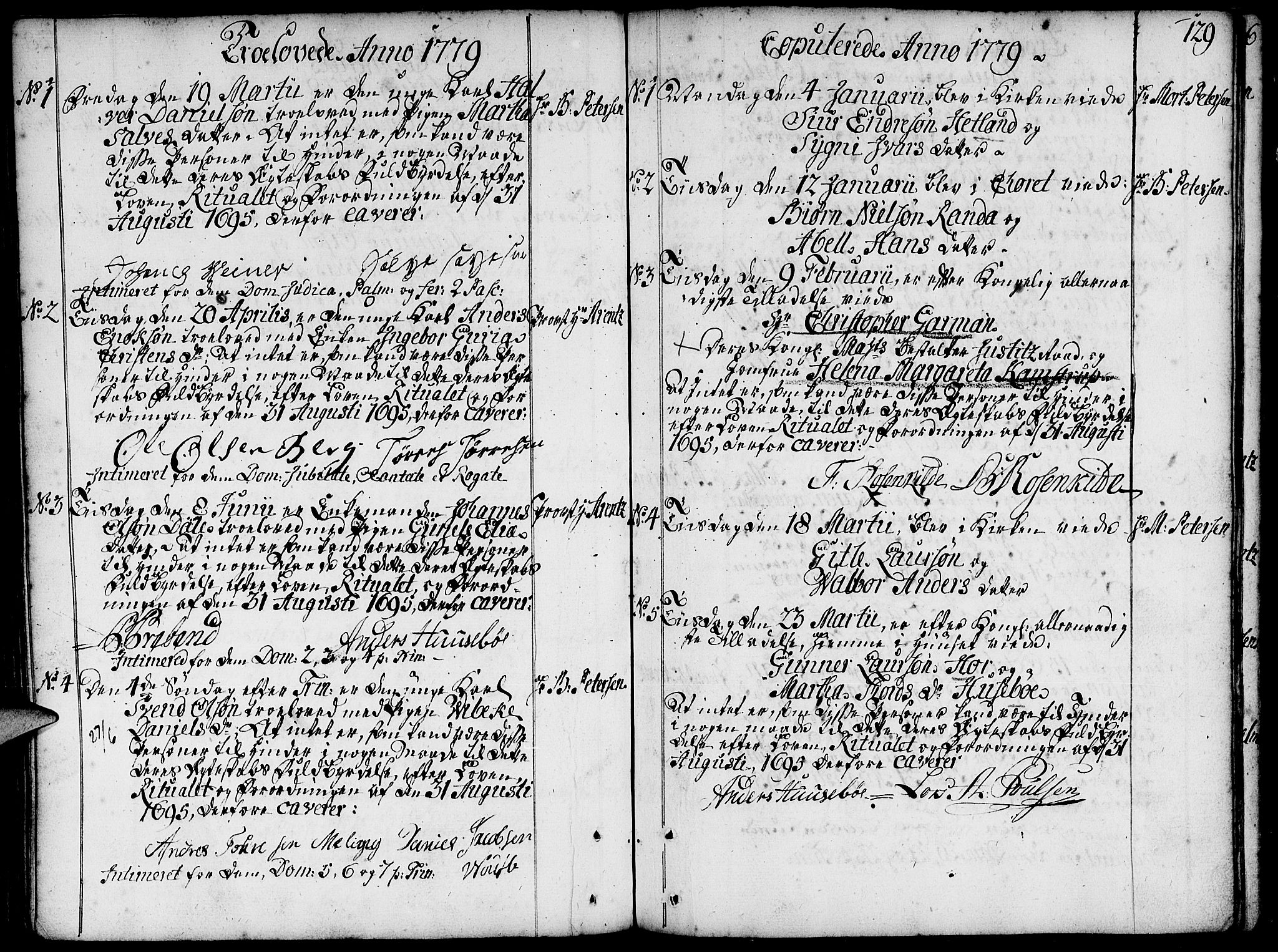 Domkirken sokneprestkontor, SAST/A-101812/001/30/30BA/L0004: Parish register (official) no. A 4, 1744-1782, p. 129