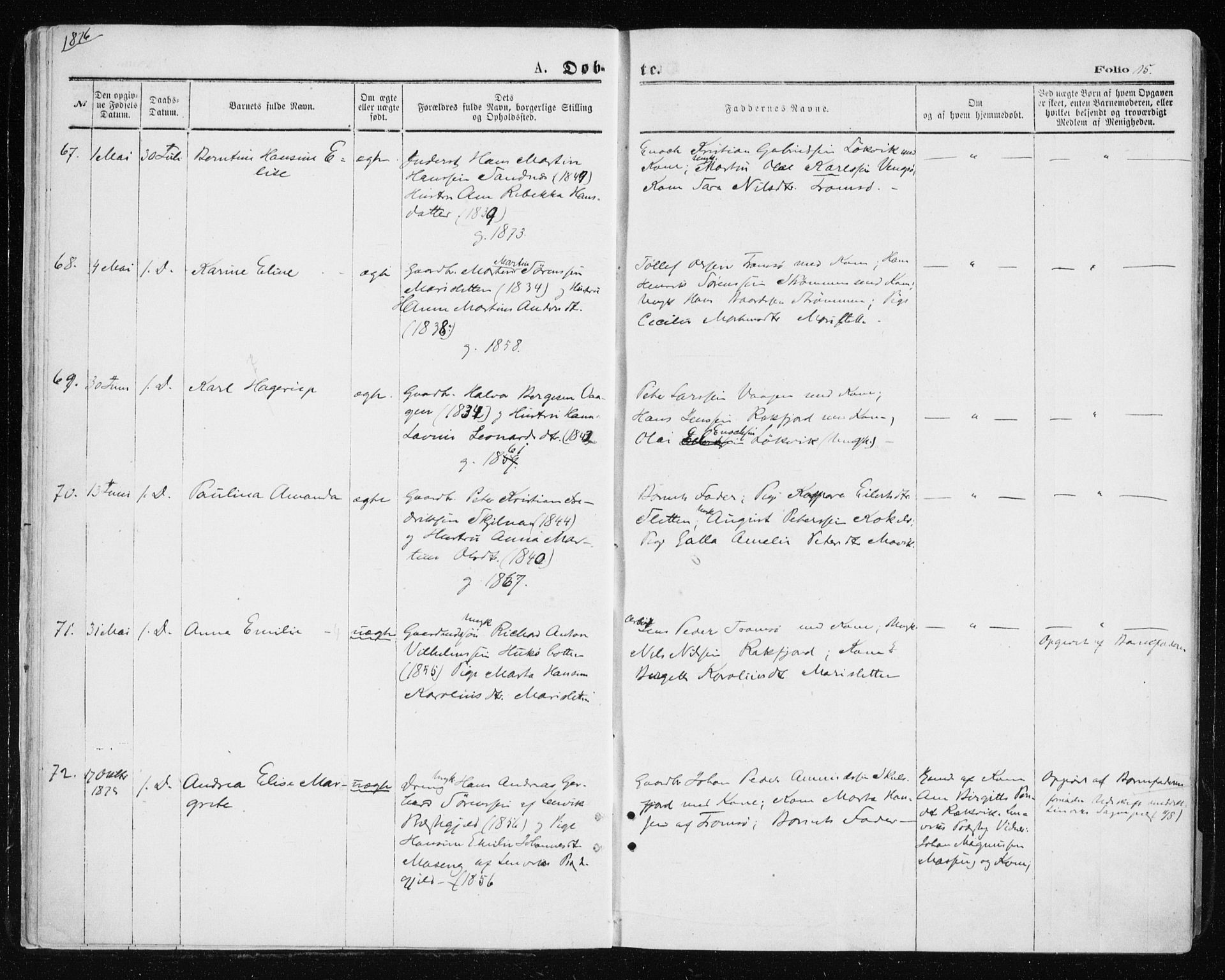 Tromsøysund sokneprestkontor, AV/SATØ-S-1304/G/Ga/L0003kirke: Parish register (official) no. 3, 1875-1880, p. 15