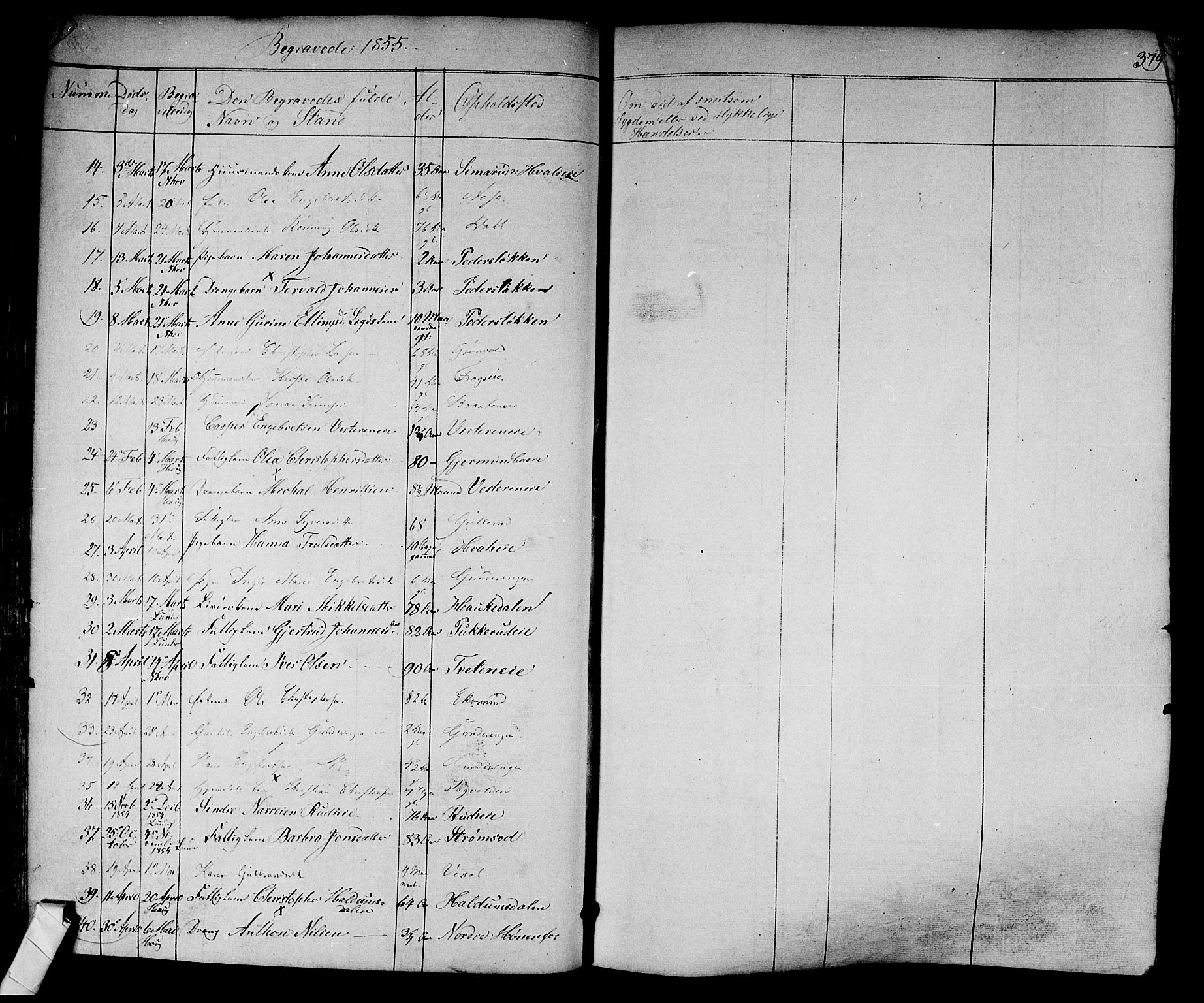 Norderhov kirkebøker, AV/SAKO-A-237/F/Fa/L0011: Parish register (official) no. 11, 1847-1856, p. 379