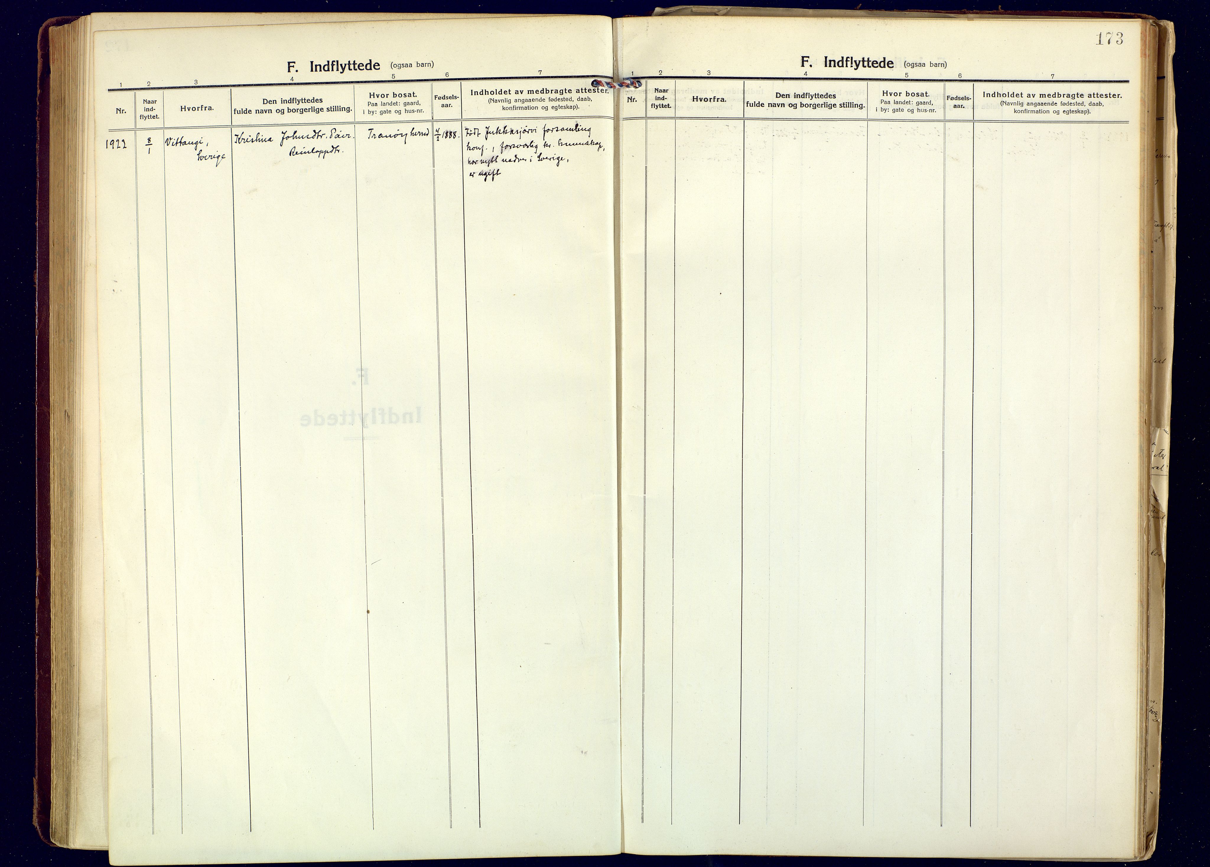 Tranøy sokneprestkontor, AV/SATØ-S-1313/I/Ia/Iaa/L0016kirke: Parish register (official) no. 16, 1919-1932, p. 173