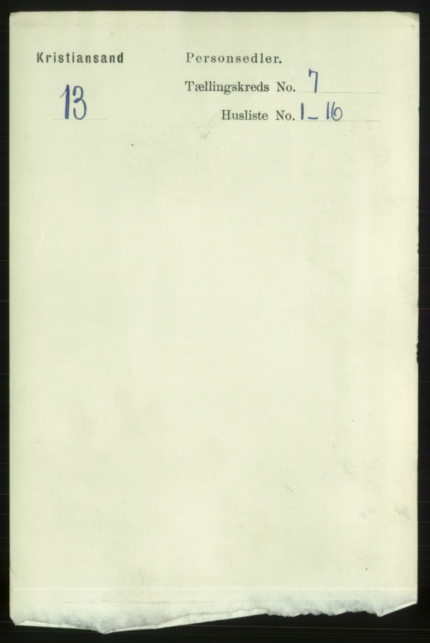 RA, 1891 census for 1001 Kristiansand, 1891, p. 4666