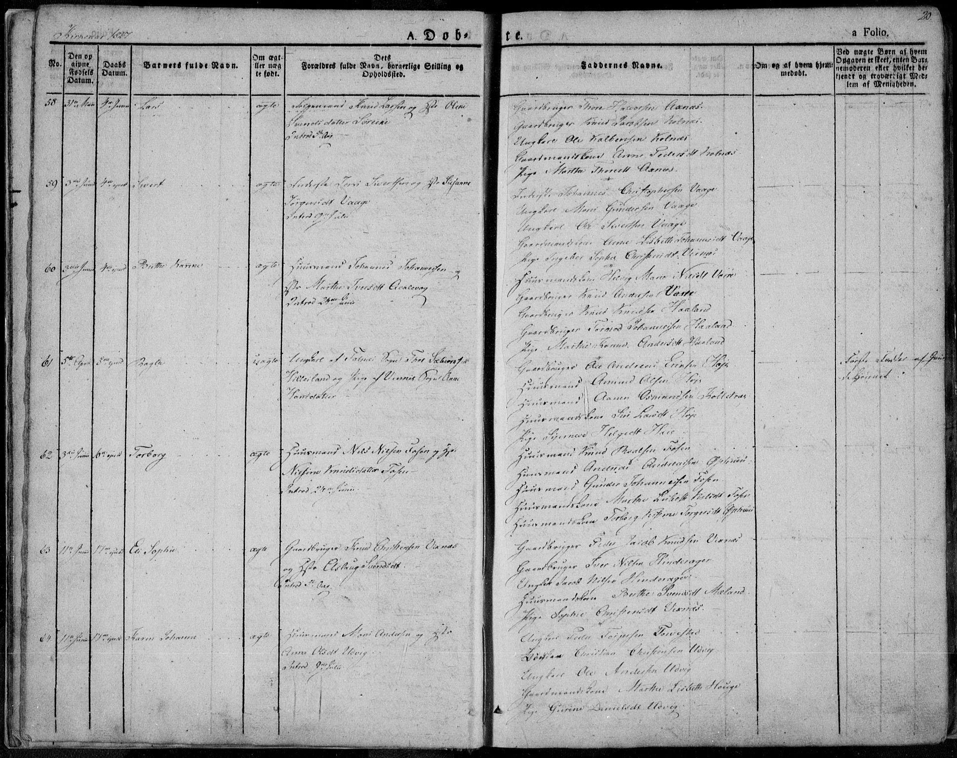 Avaldsnes sokneprestkontor, AV/SAST-A -101851/H/Ha/Haa/L0005: Parish register (official) no. A 5.1, 1825-1841, p. 20