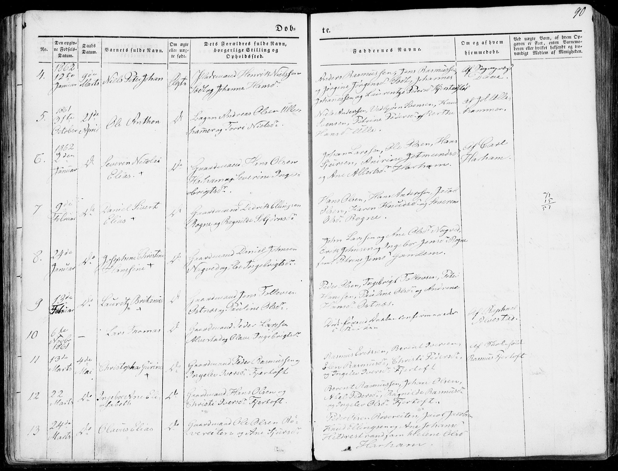 Ministerialprotokoller, klokkerbøker og fødselsregistre - Møre og Romsdal, AV/SAT-A-1454/536/L0497: Parish register (official) no. 536A06, 1845-1865, p. 90