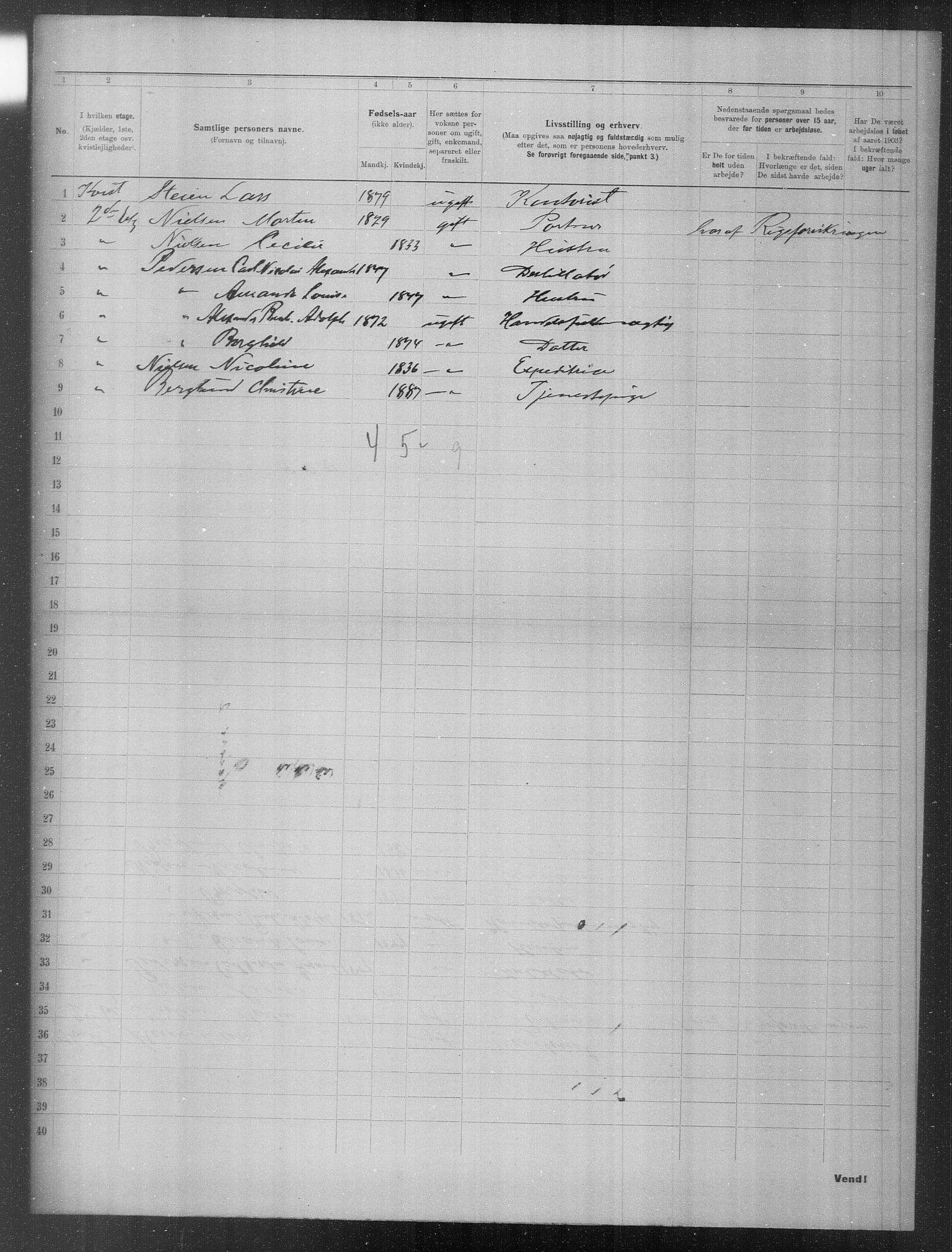 OBA, Municipal Census 1903 for Kristiania, 1903, p. 16263