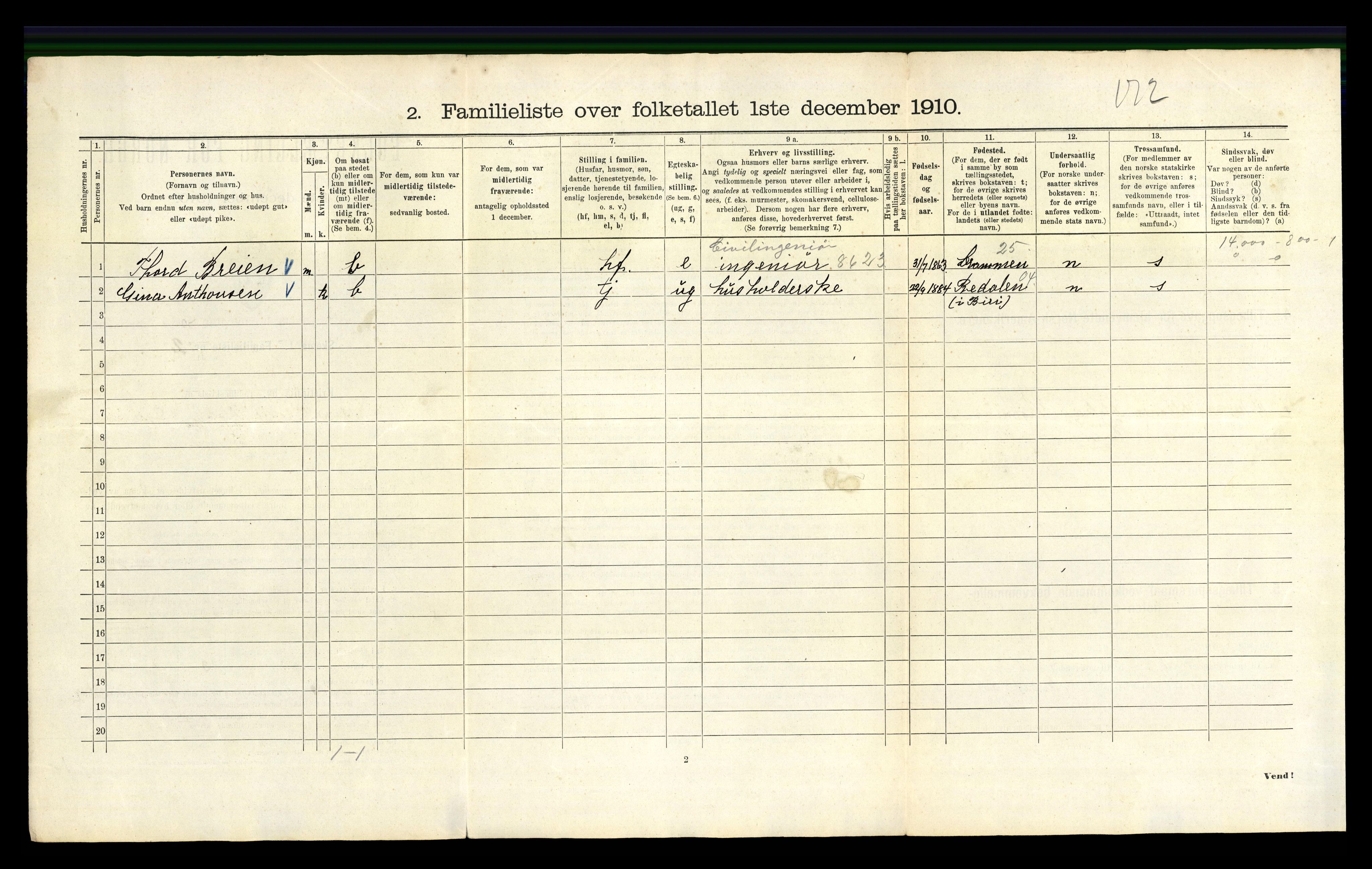 RA, 1910 census for Kristiania, 1910, p. 22394