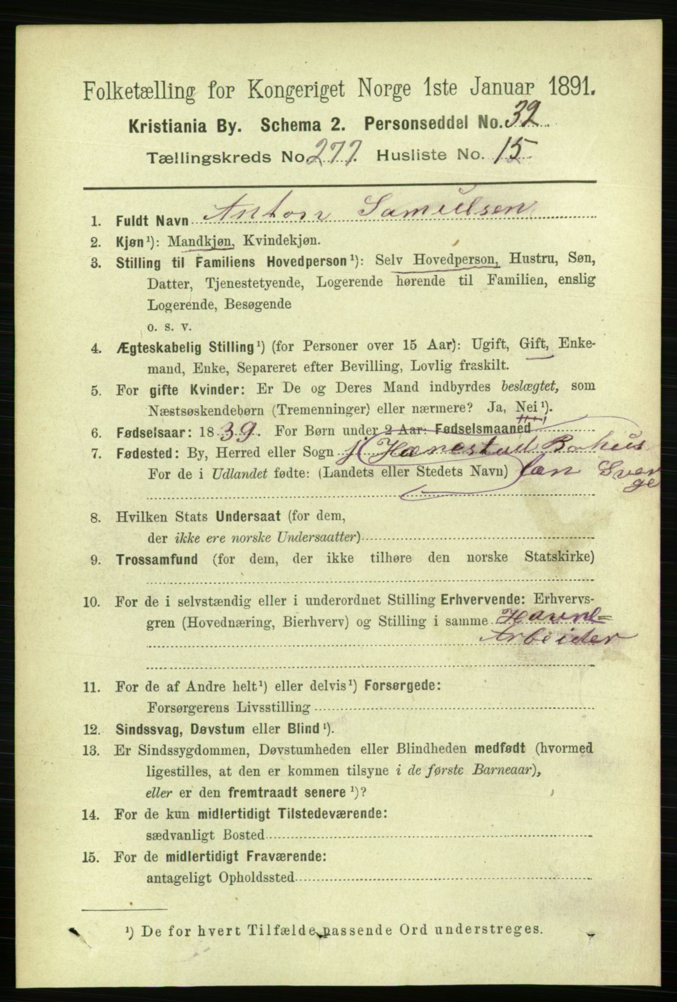 RA, 1891 census for 0301 Kristiania, 1891, p. 168370