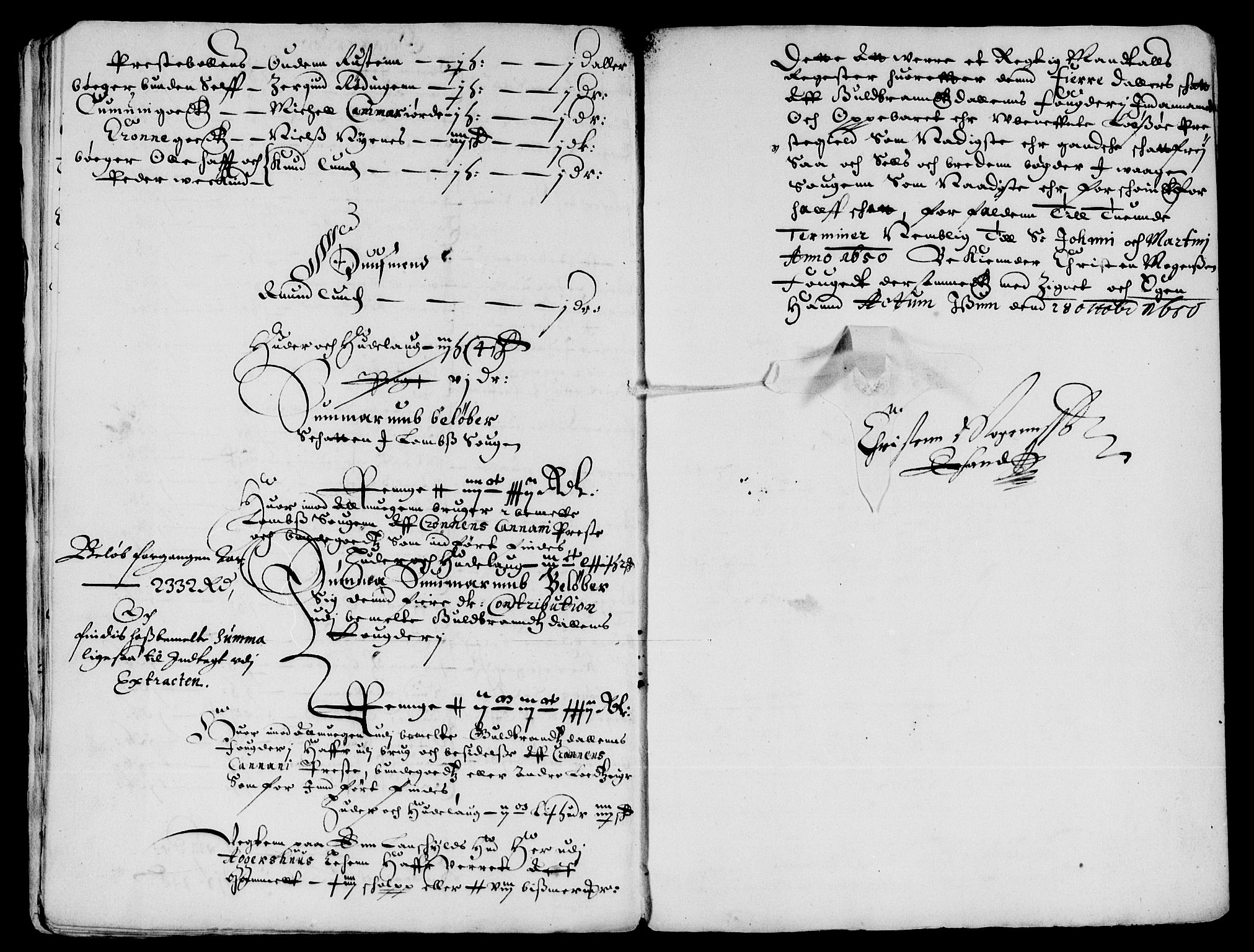 Rentekammeret inntil 1814, Reviderte regnskaper, Lensregnskaper, AV/RA-EA-5023/R/Rb/Rba/L0201: Akershus len, 1650-1651