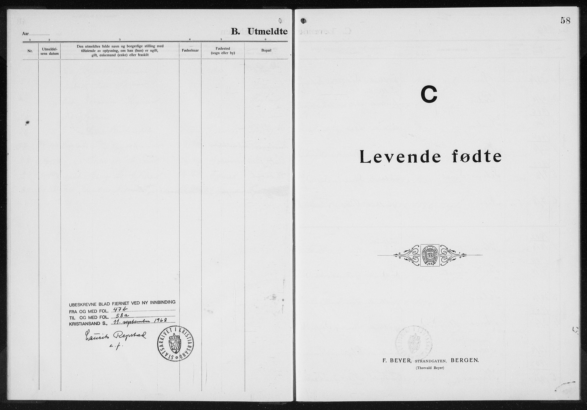 Baptistmenigheten i Gyland, SAK/1292-0003/F/Fa/L0001: Dissenter register no. F 1, 1902-1937, p. 58