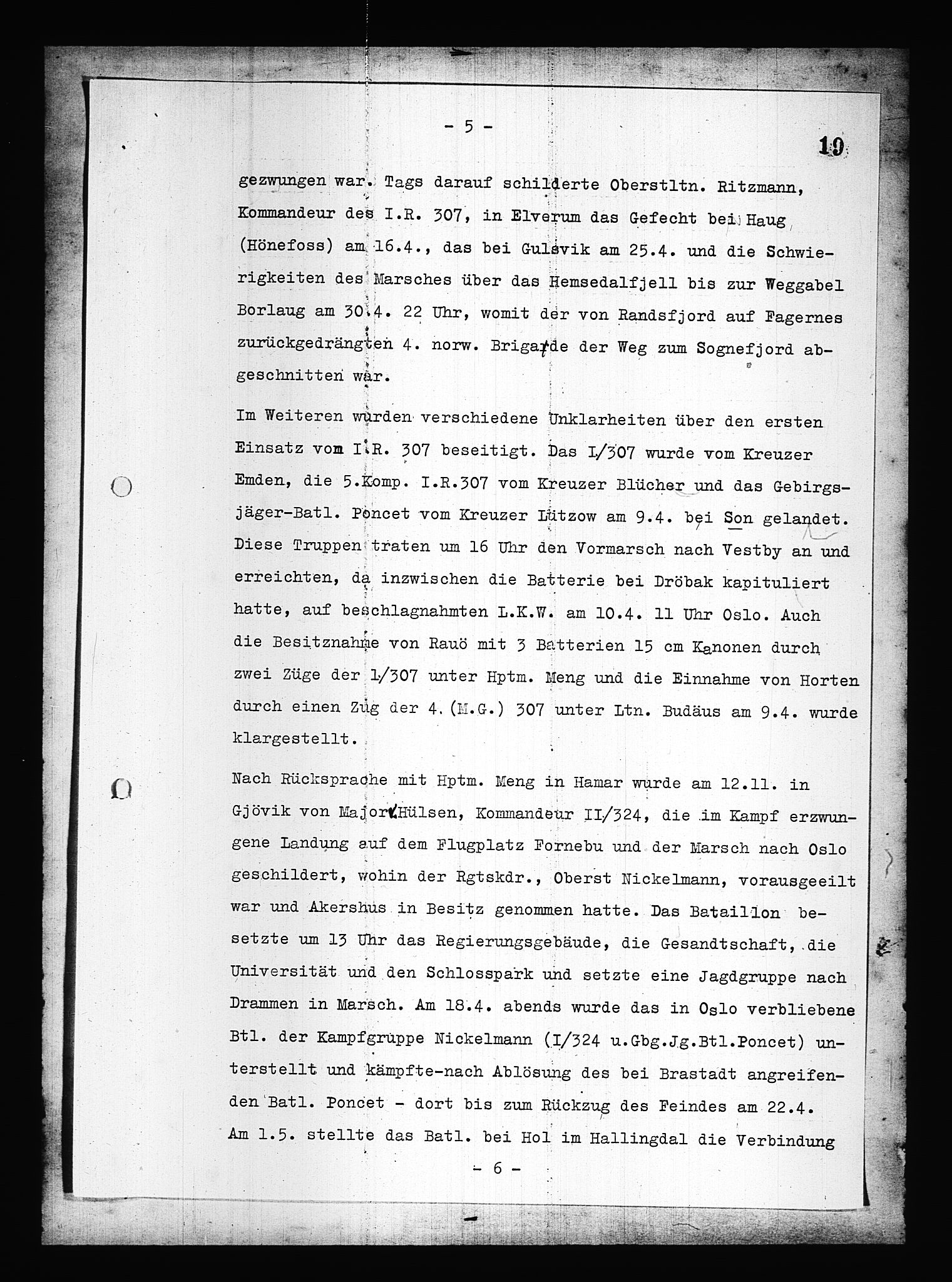 Documents Section, AV/RA-RAFA-2200/V/L0084: Amerikansk mikrofilm "Captured German Documents".
Box No. 723.  FKA jnr. 615/1954., 1940, p. 126