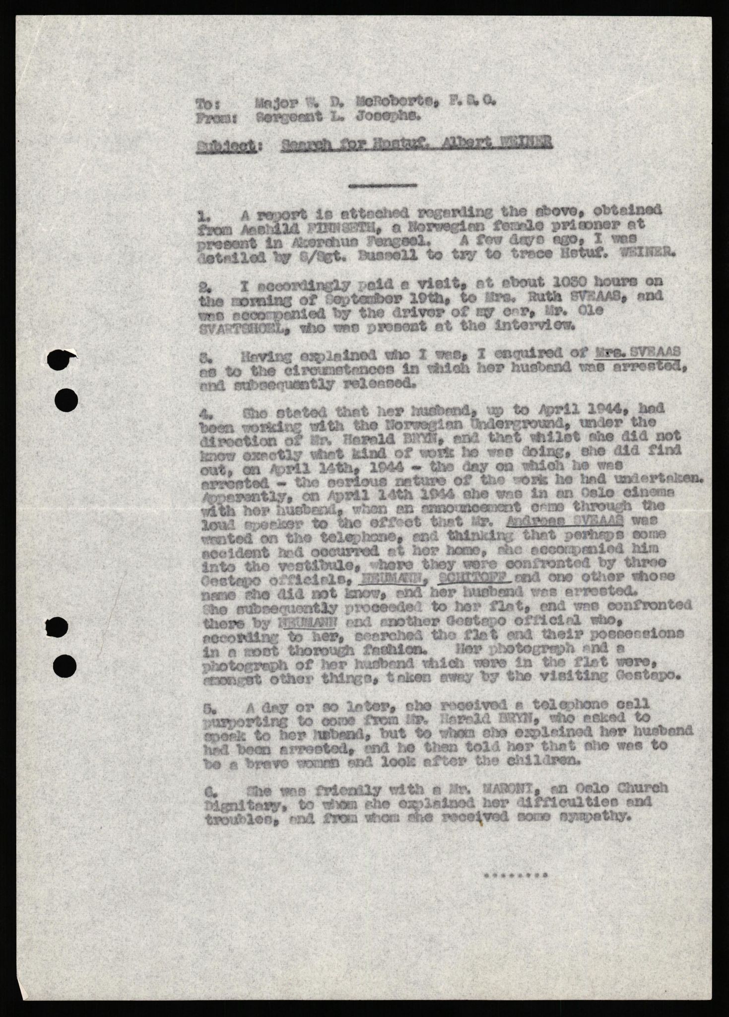 Forsvaret, Forsvarets overkommando II, AV/RA-RAFA-3915/D/Db/L0035: CI Questionaires. Tyske okkupasjonsstyrker i Norge. Tyskere., 1945-1946, p. 218