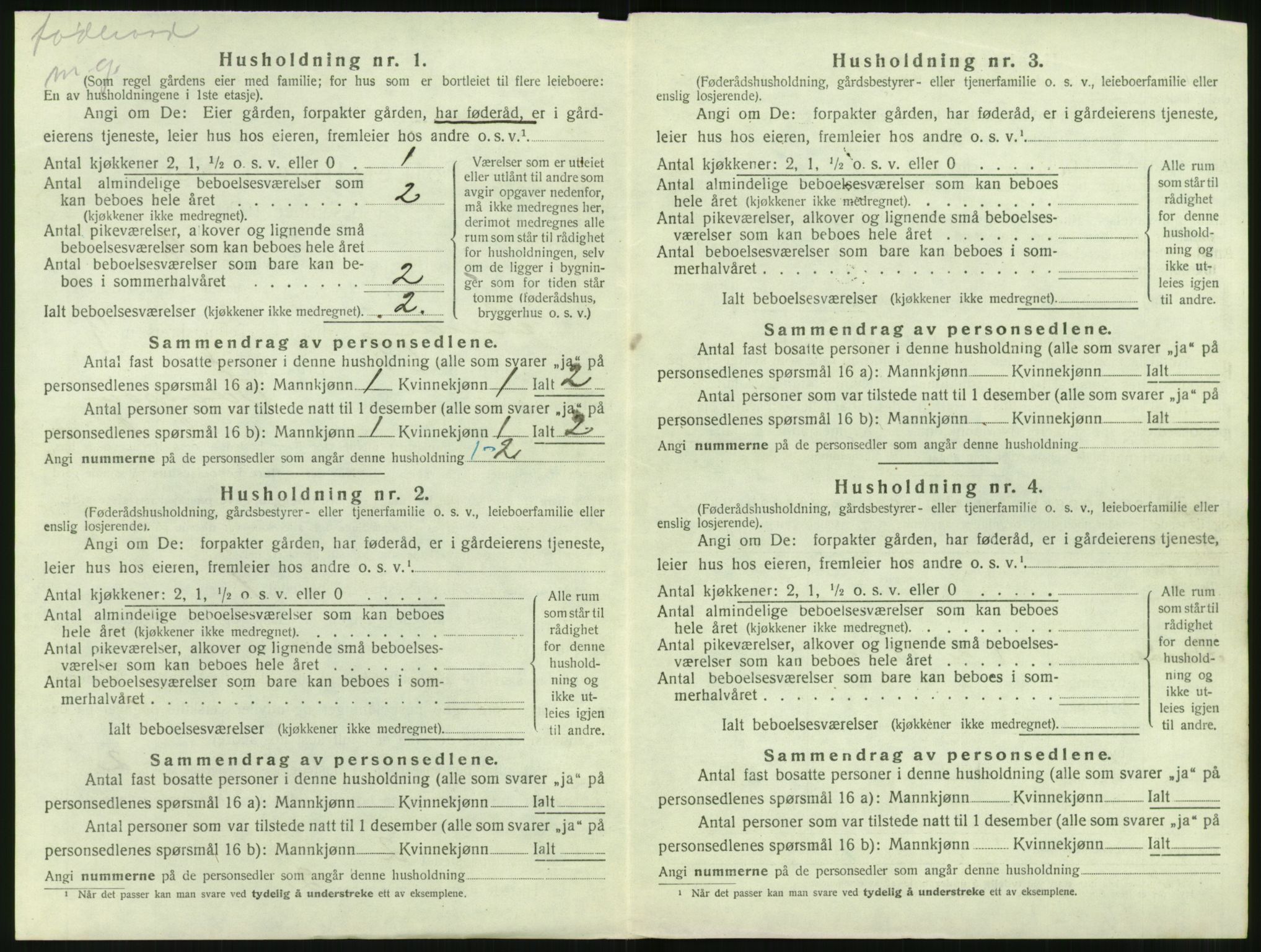 SAT, 1920 census for Sande (MR), 1920, p. 743