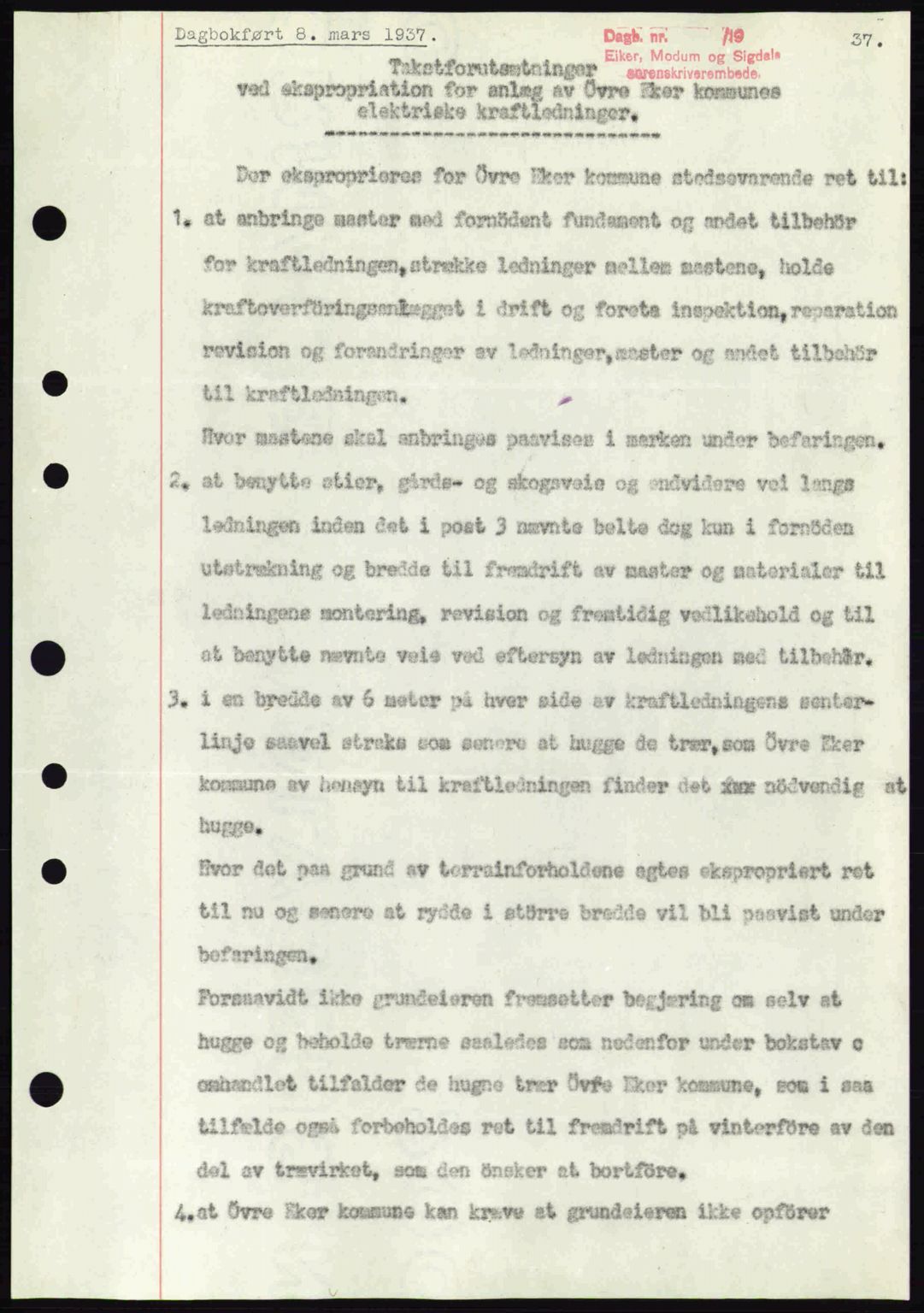 Eiker, Modum og Sigdal sorenskriveri, SAKO/A-123/G/Ga/Gab/L0035: Mortgage book no. A5, 1937-1937, Diary no: : 589/1937