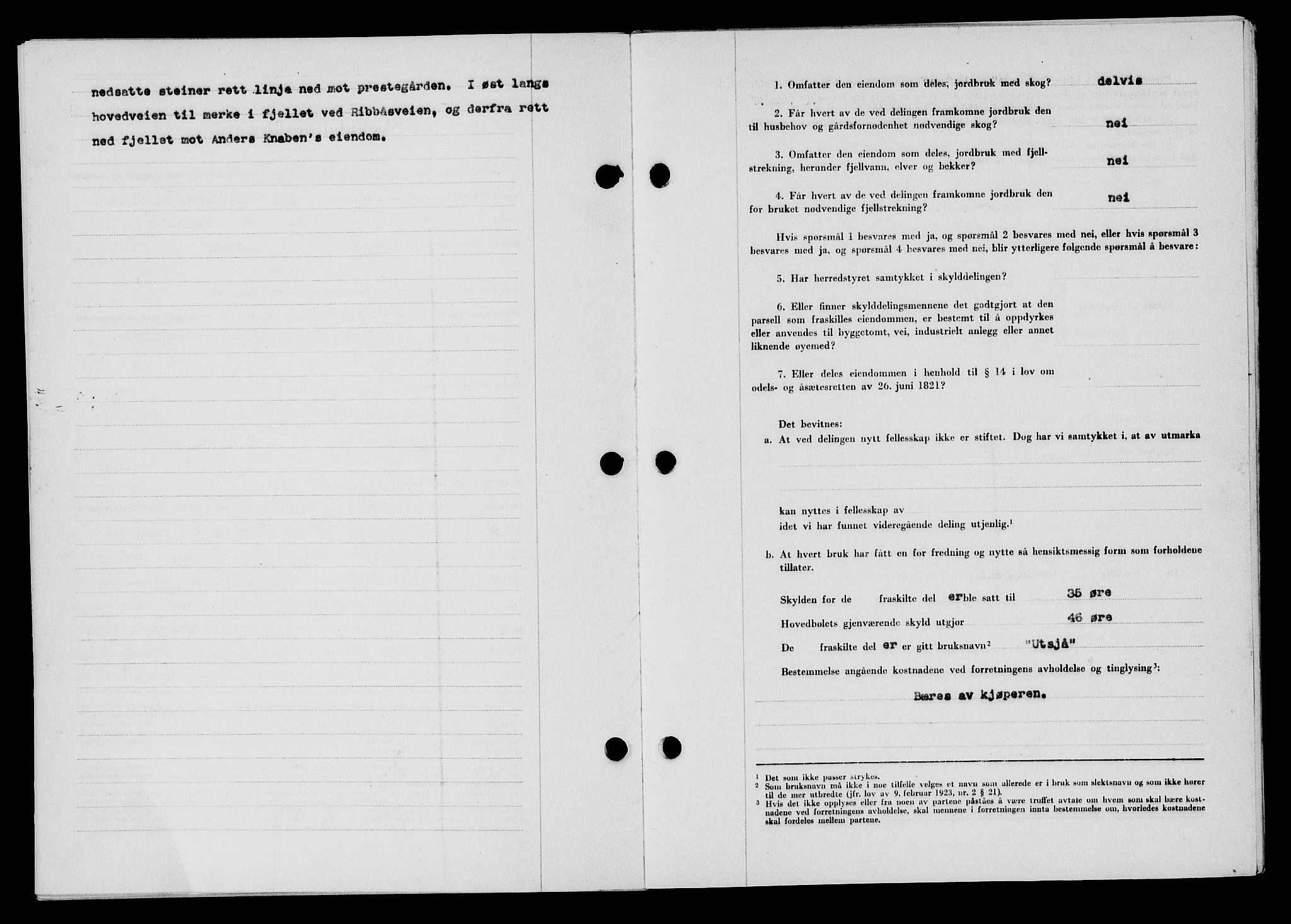 Flekkefjord sorenskriveri, AV/SAK-1221-0001/G/Gb/Gba/L0062: Mortgage book no. A-10, 1947-1947, Diary no: : 650/1947