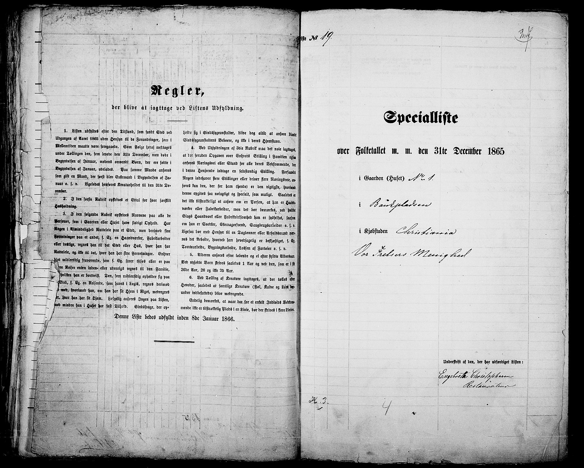 RA, 1865 census for Kristiania, 1865, p. 168