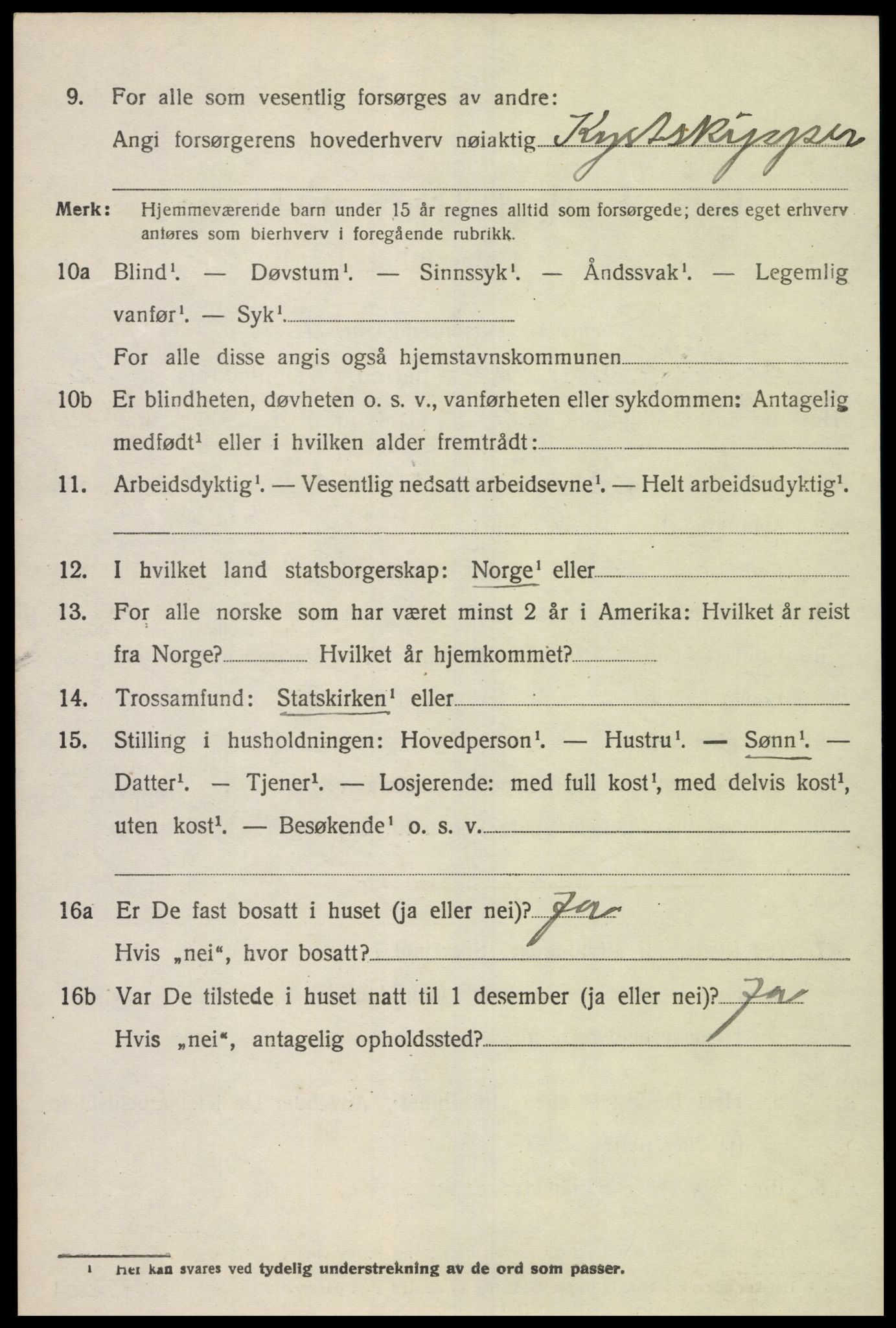 SAK, 1920 census for Sør-Audnedal, 1920, p. 4562