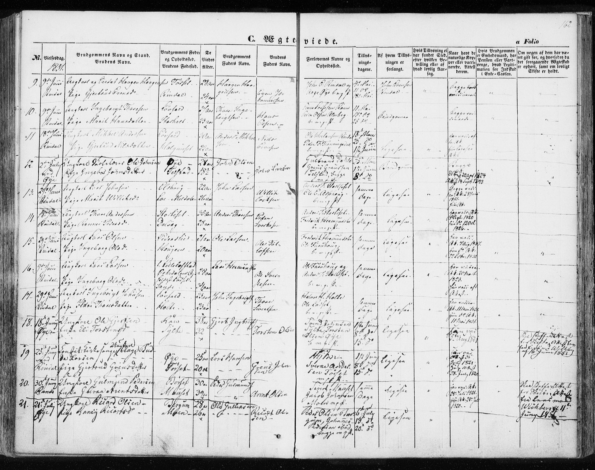 Ministerialprotokoller, klokkerbøker og fødselsregistre - Møre og Romsdal, AV/SAT-A-1454/595/L1043: Parish register (official) no. 595A05, 1843-1851, p. 162