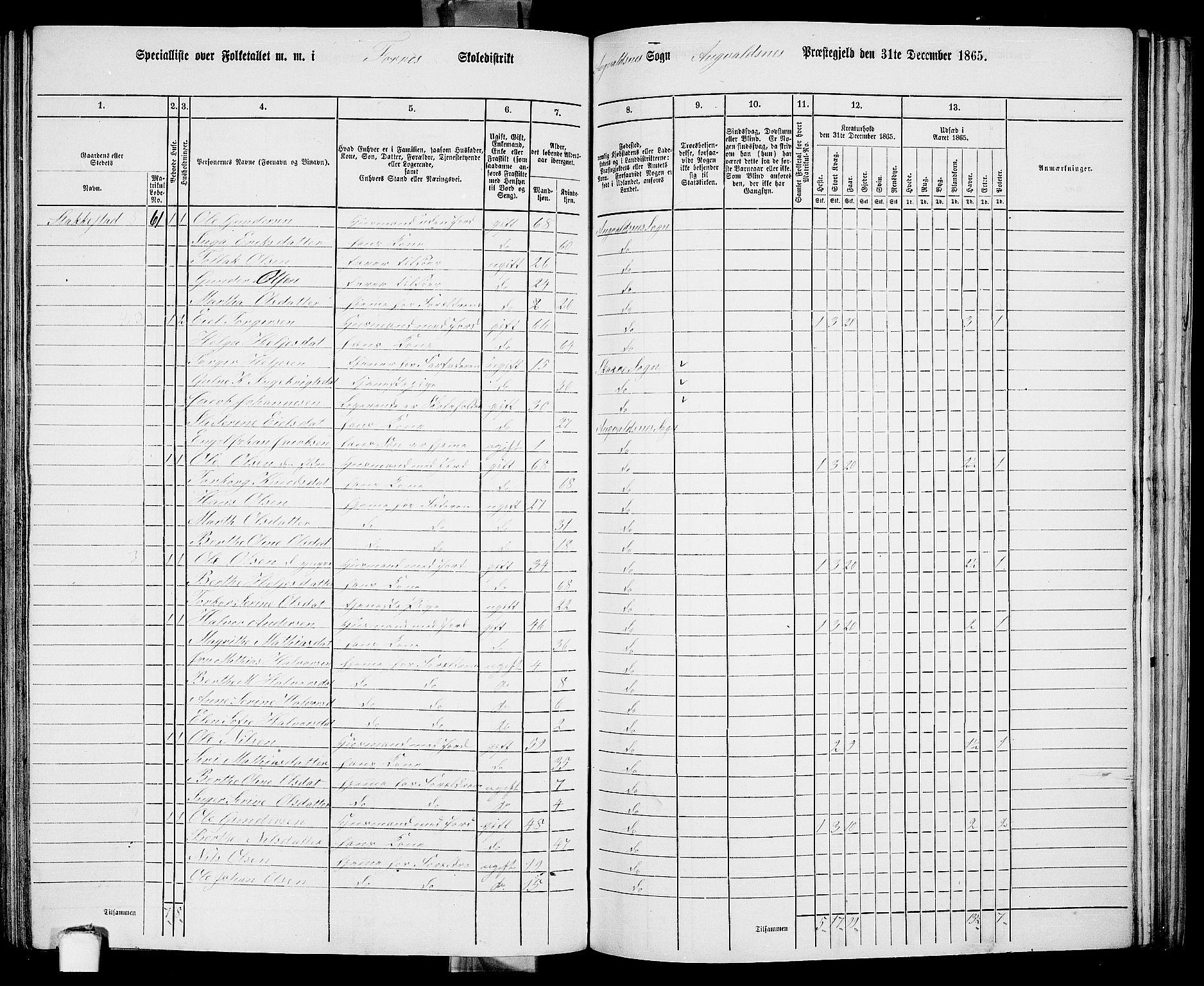 RA, 1865 census for Avaldsnes, 1865, p. 191