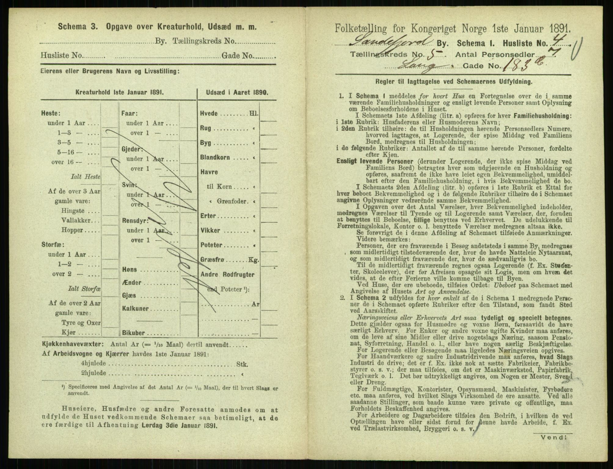 RA, 1891 census for 0706 Sandefjord, 1891, p. 517