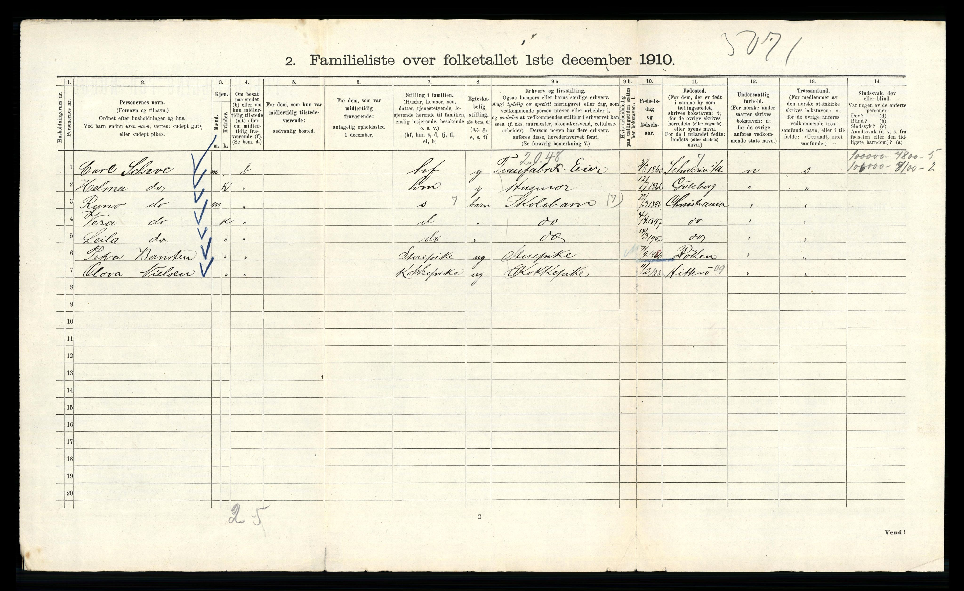 RA, 1910 census for Kristiania, 1910, p. 98386