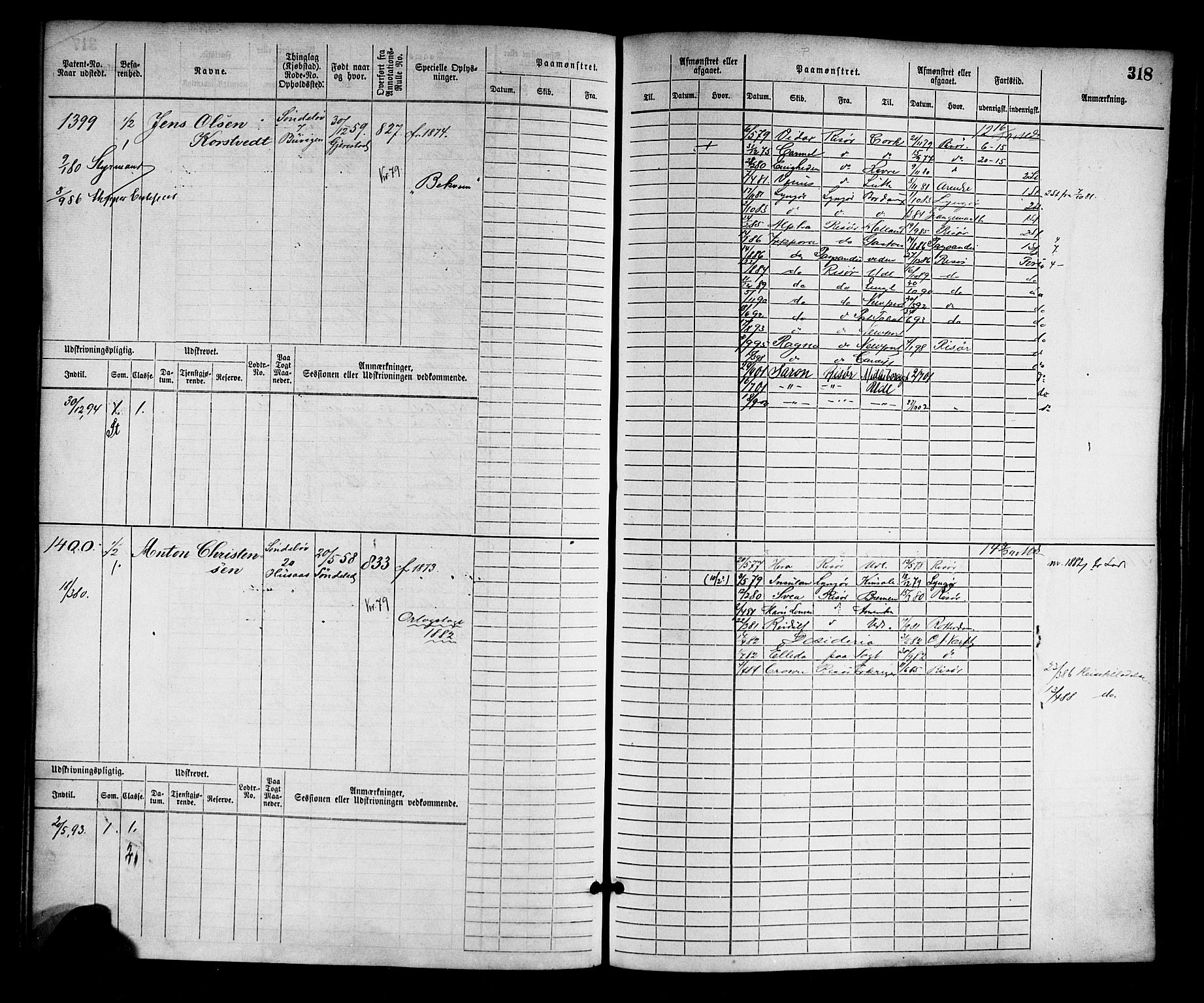 Risør mønstringskrets, AV/SAK-2031-0010/F/Fb/L0003: Hovedrulle nr 767-1528, Q-3, 1868-1910, p. 325