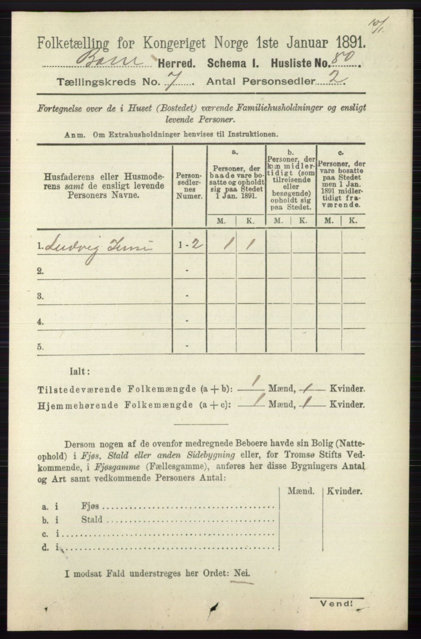 RA, 1891 census for 0717 Borre, 1891, p. 3216