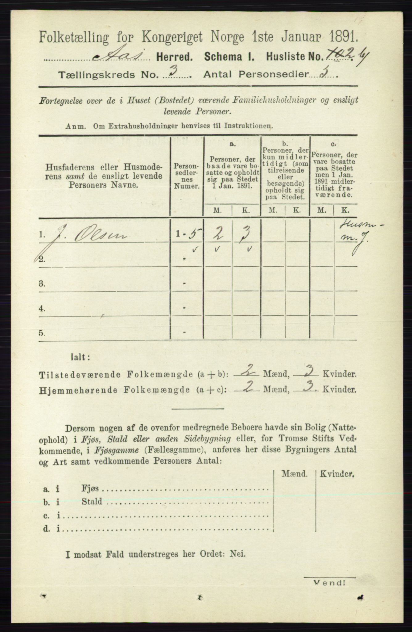 RA, 1891 census for 0214 Ås, 1891, p. 2686