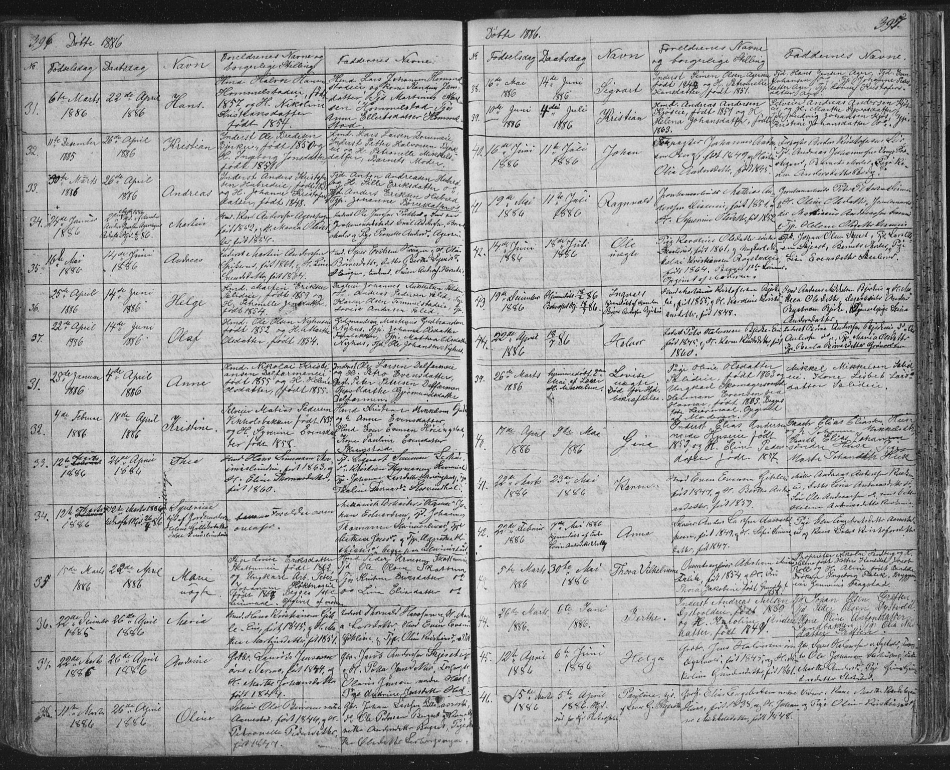 Vang prestekontor, Hedmark, AV/SAH-PREST-008/H/Ha/Hab/L0010A: Parish register (copy) no. 10a, 1854-1896, p. 396-397