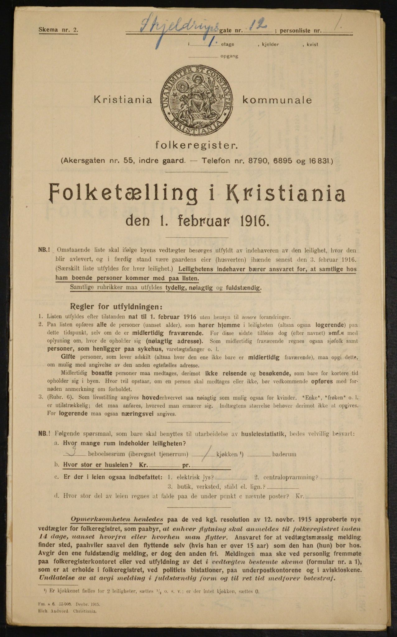 OBA, Municipal Census 1916 for Kristiania, 1916, p. 98249