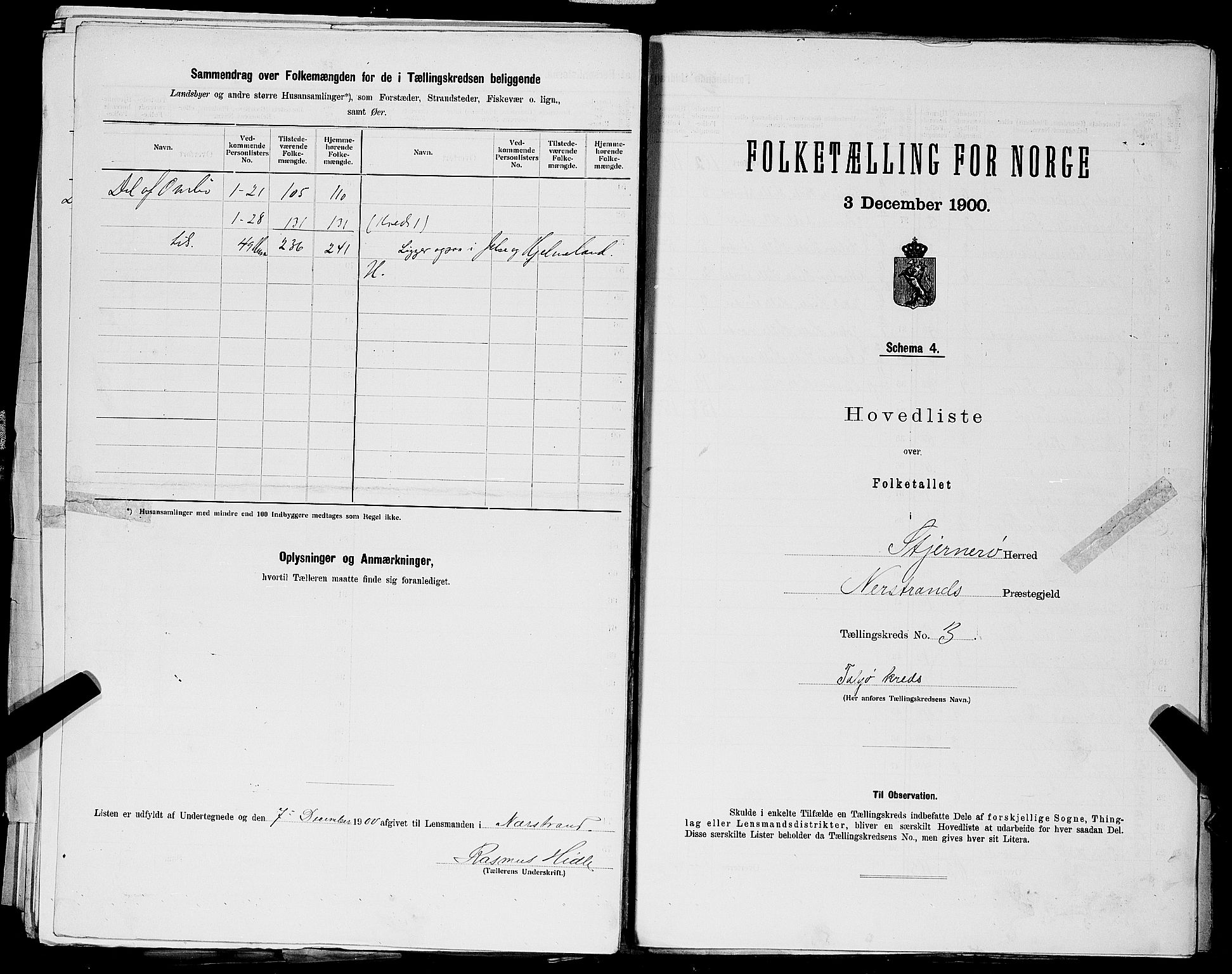 SAST, 1900 census for Sjernarøy, 1900, p. 17