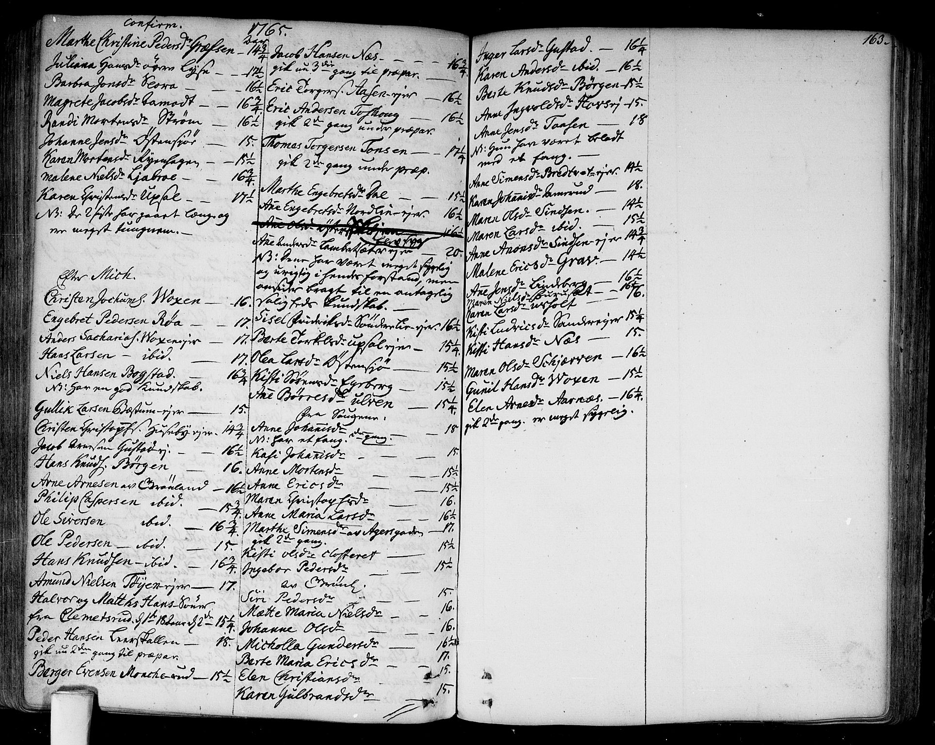 Aker prestekontor kirkebøker, SAO/A-10861/F/L0008: Parish register (official) no. 8, 1749-1765, p. 163