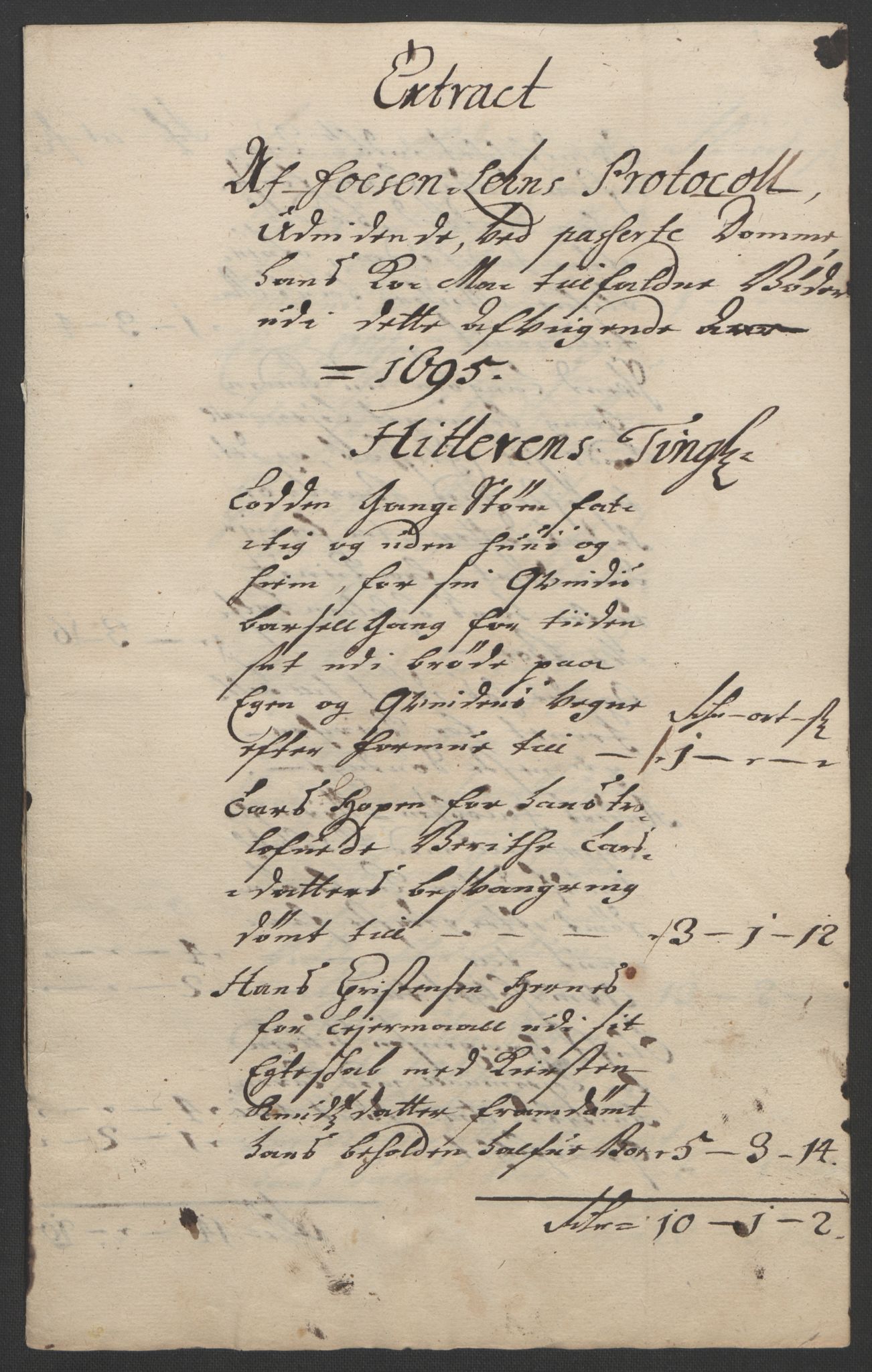 Rentekammeret inntil 1814, Reviderte regnskaper, Fogderegnskap, AV/RA-EA-4092/R57/L3851: Fogderegnskap Fosen, 1695-1696, p. 158