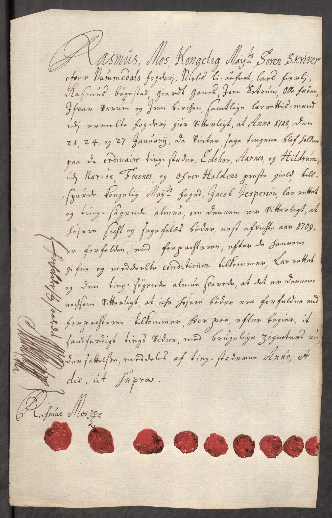 Rentekammeret inntil 1814, Reviderte regnskaper, Fogderegnskap, AV/RA-EA-4092/R64/L4431: Fogderegnskap Namdal, 1709-1710, p. 125