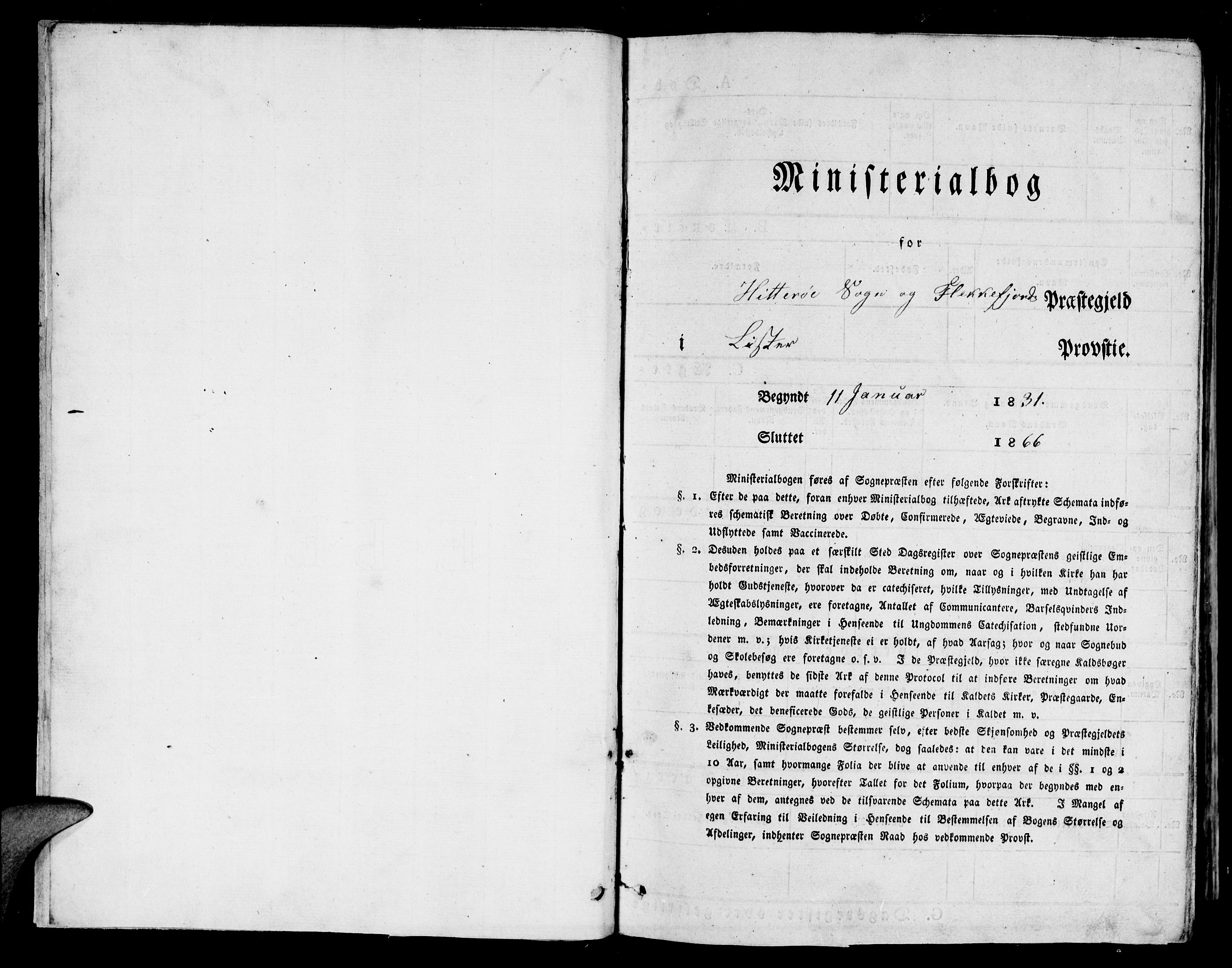 Flekkefjord sokneprestkontor, AV/SAK-1111-0012/F/Fb/Fbb/L0002: Parish register (copy) no. B 2a, 1831-1866