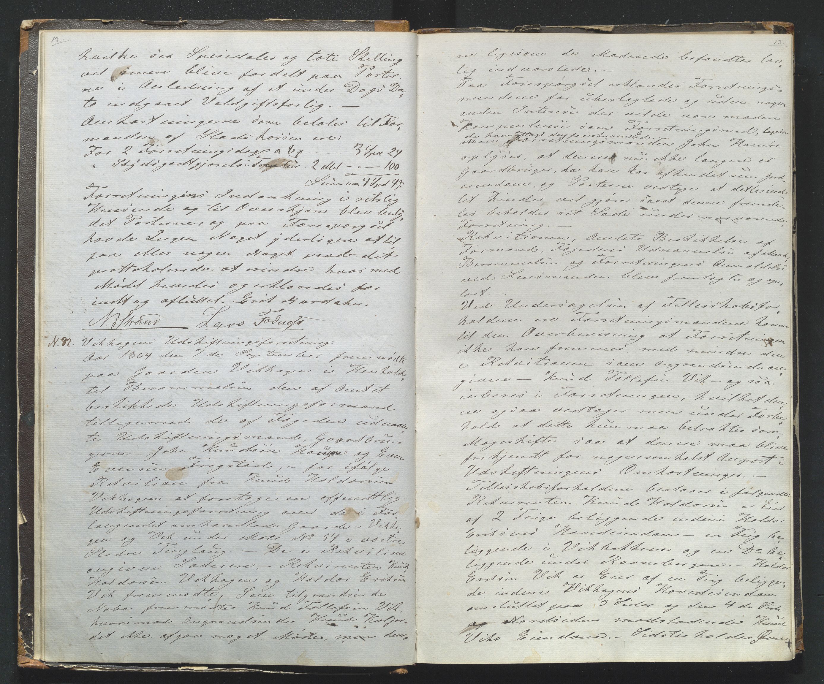 Utskiftningsformannen i Oppland fylke, AV/SAH-JORDSKIFTEO-001/H/Ha/Hag/L0001/0002: Forhandlingsprotokoller / Forhandlingsprotokoll - Valdres, 1864-1866, p. 12-13