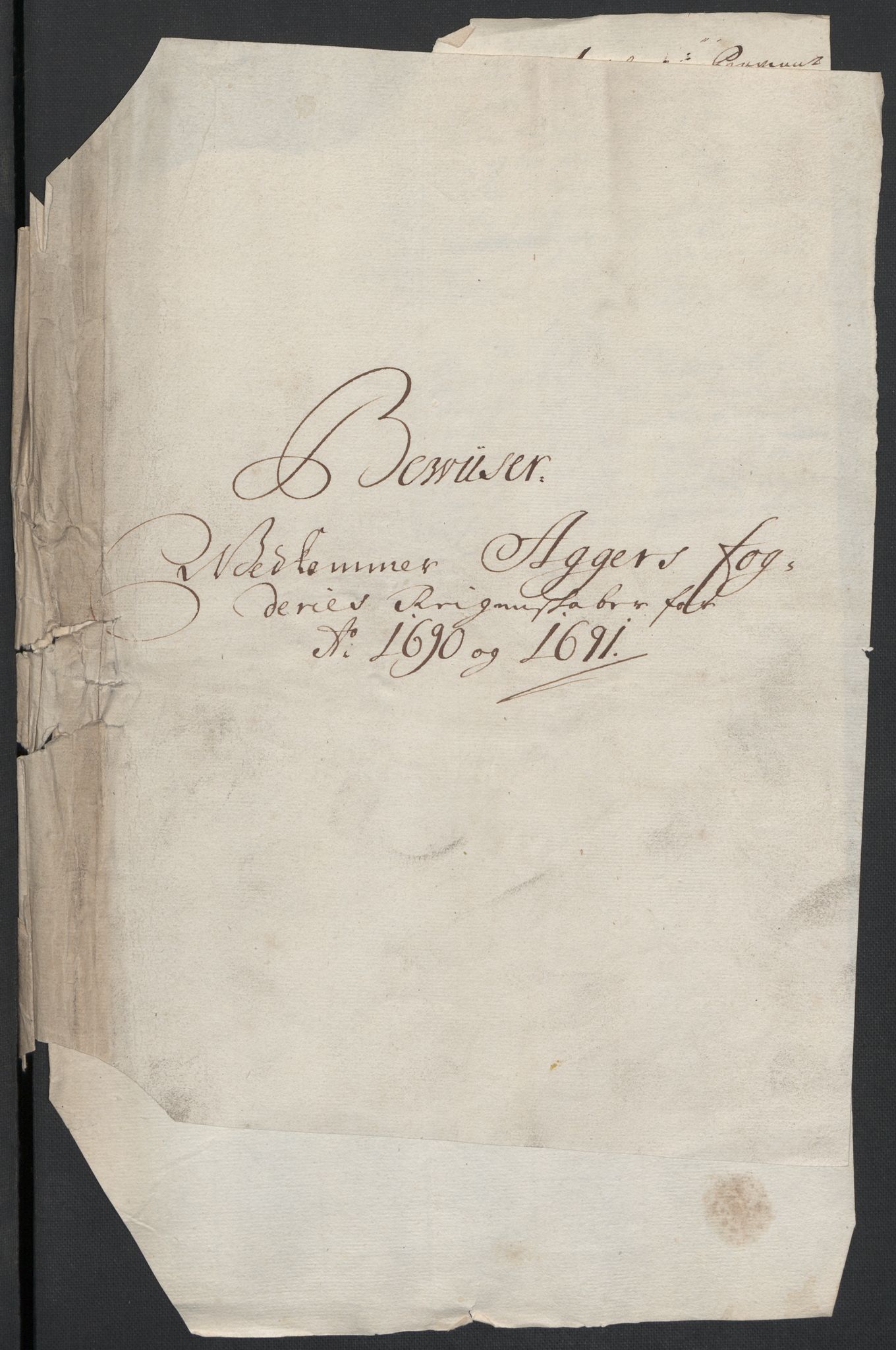 Rentekammeret inntil 1814, Reviderte regnskaper, Fogderegnskap, RA/EA-4092/R08/L0425: Fogderegnskap Aker, 1690-1691, p. 2