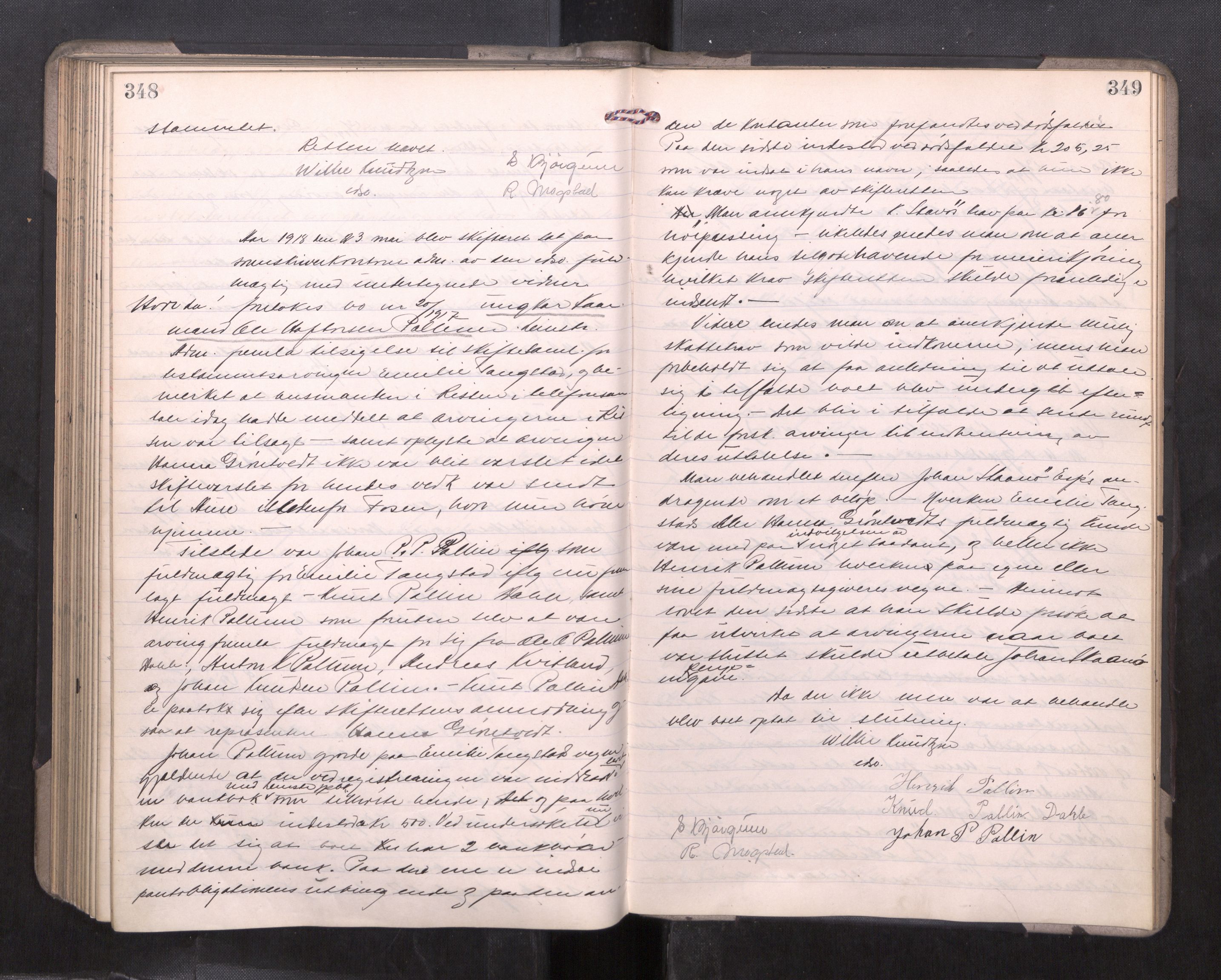 Strinda og Selbu sorenskriveri, AV/SAT-A-0015/3/3B/L0012: Skifteforhandlingsprot. 12, 1915-1919, p. 348-349