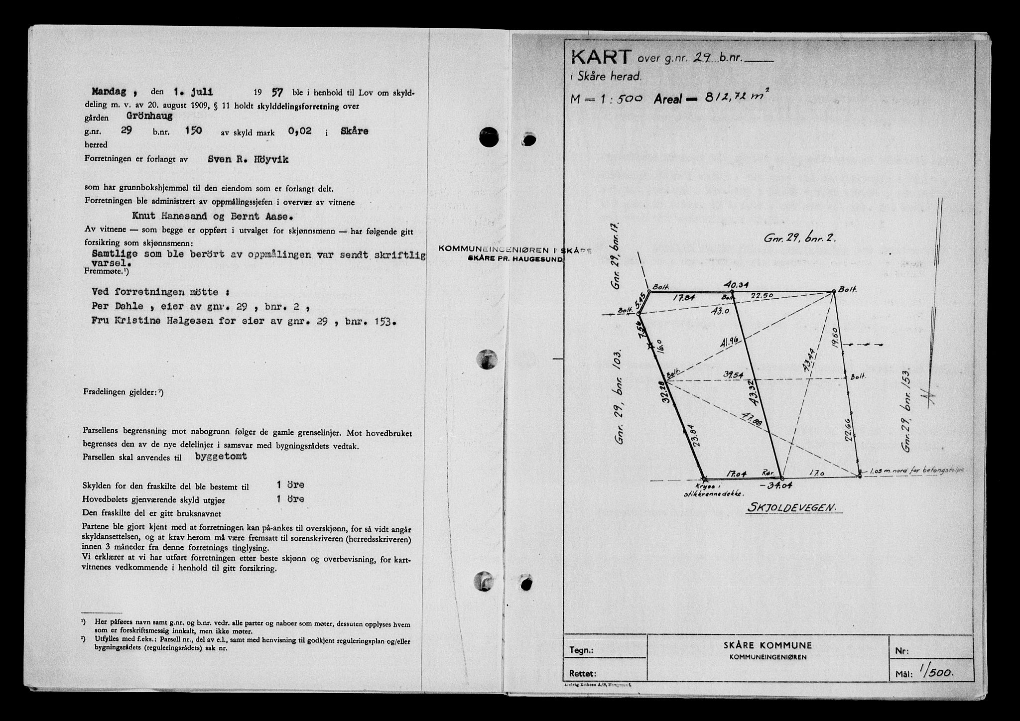 Karmsund sorenskriveri, SAST/A-100311/01/II/IIB/L0125: Mortgage book no. 105A, 1957-1957, Diary no: : 2265/1957