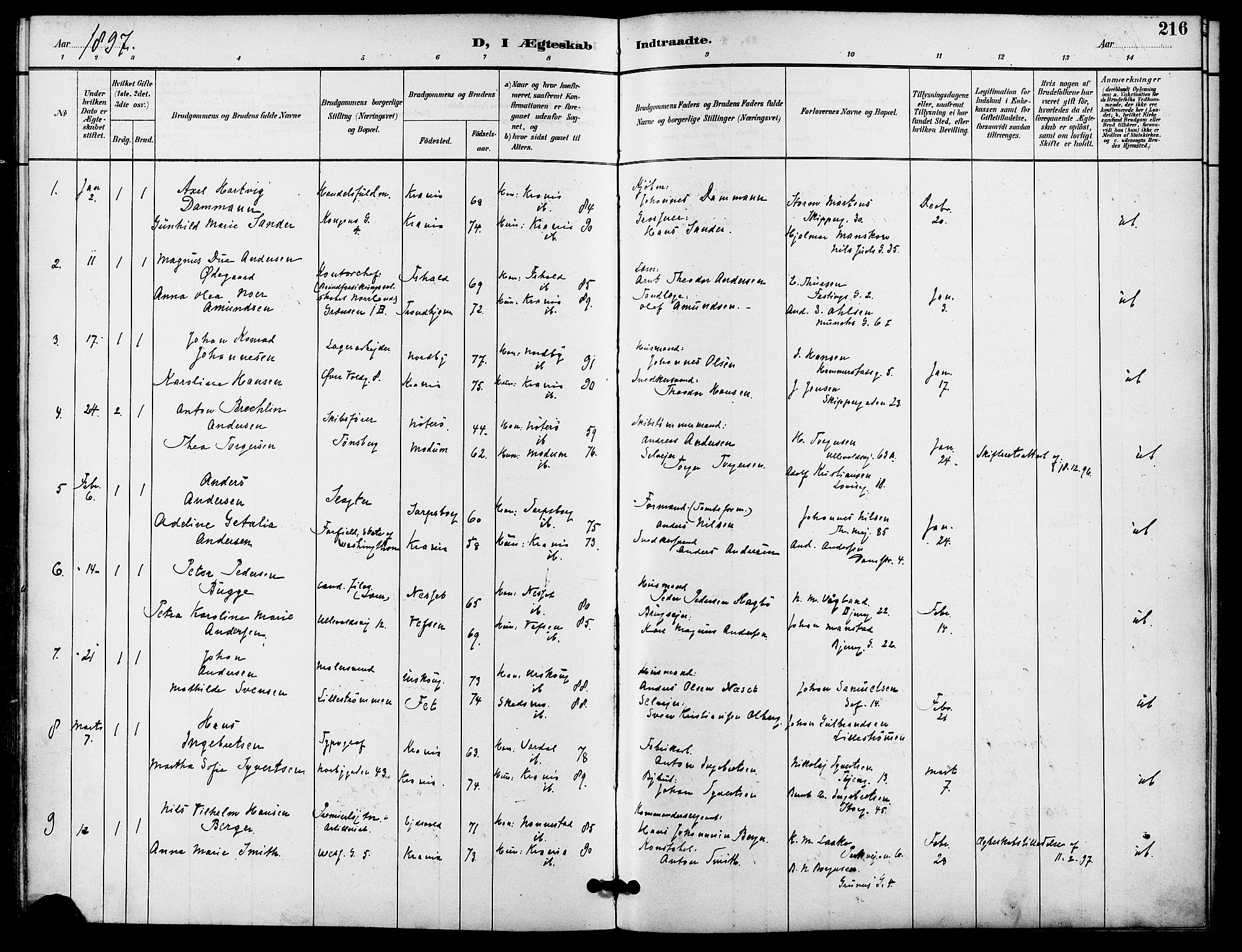 Gamle Aker prestekontor Kirkebøker, SAO/A-10617a/F/L0009: Parish register (official) no. 9, 1890-1898, p. 216