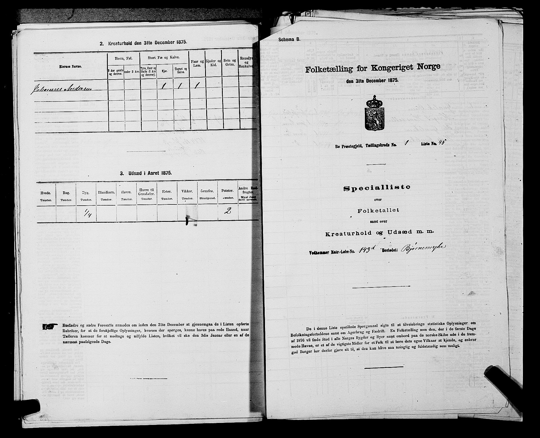 SAKO, 1875 census for 0821P Bø, 1875, p. 130