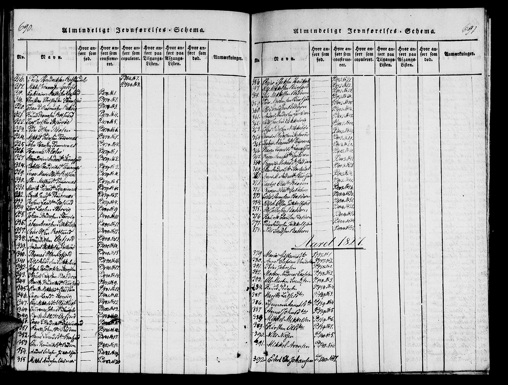 Skjervøy sokneprestkontor, SATØ/S-1300/H/Ha/Haa/L0004kirke: Parish register (official) no. 4, 1820-1838, p. 690-691