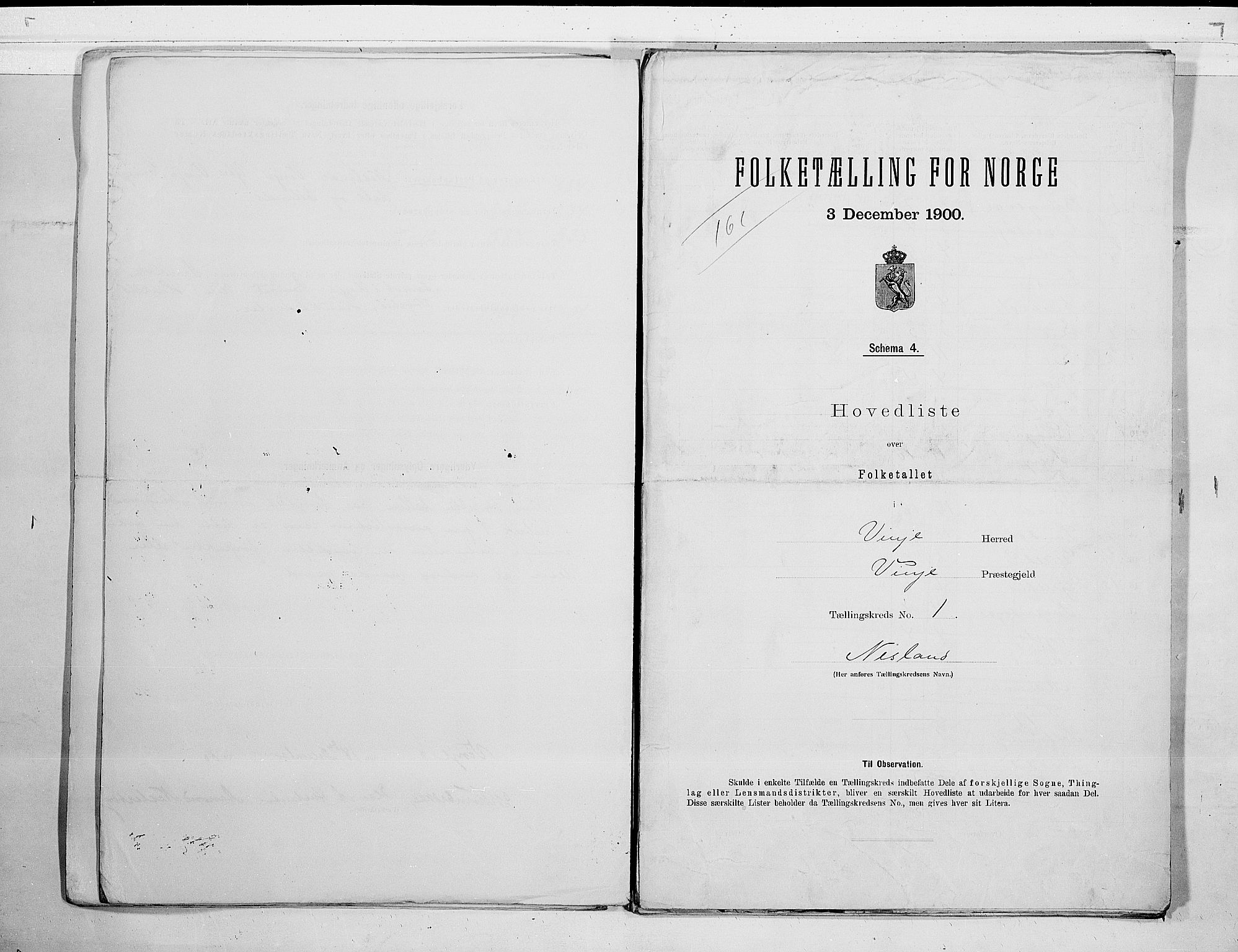 SAKO, 1900 census for Vinje, 1900, p. 4