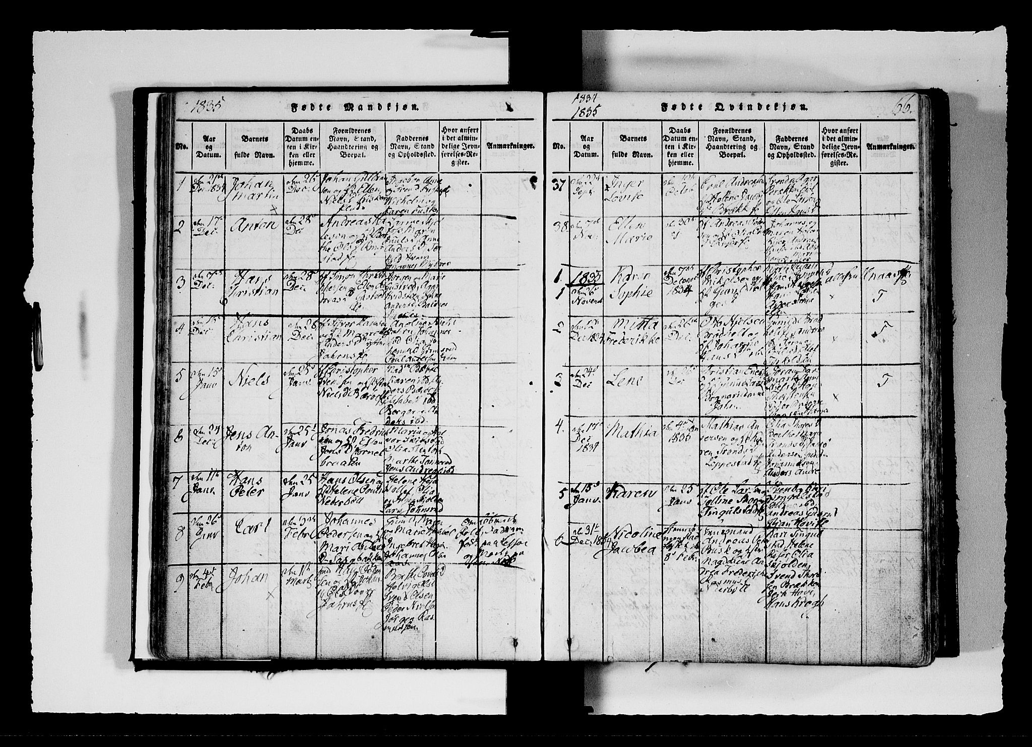 Hobøl prestekontor Kirkebøker, SAO/A-2002/F/Fa/L0002: Parish register (official) no. I 2, 1814-1841, p. 66